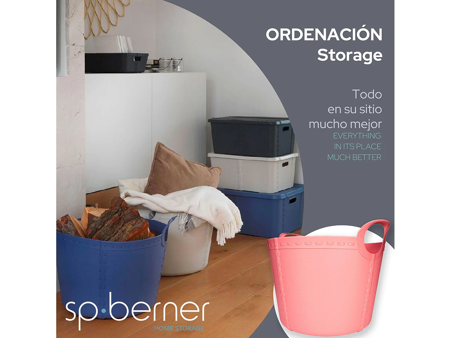 panier artisanal moyen 25l rose 45x38,5x34