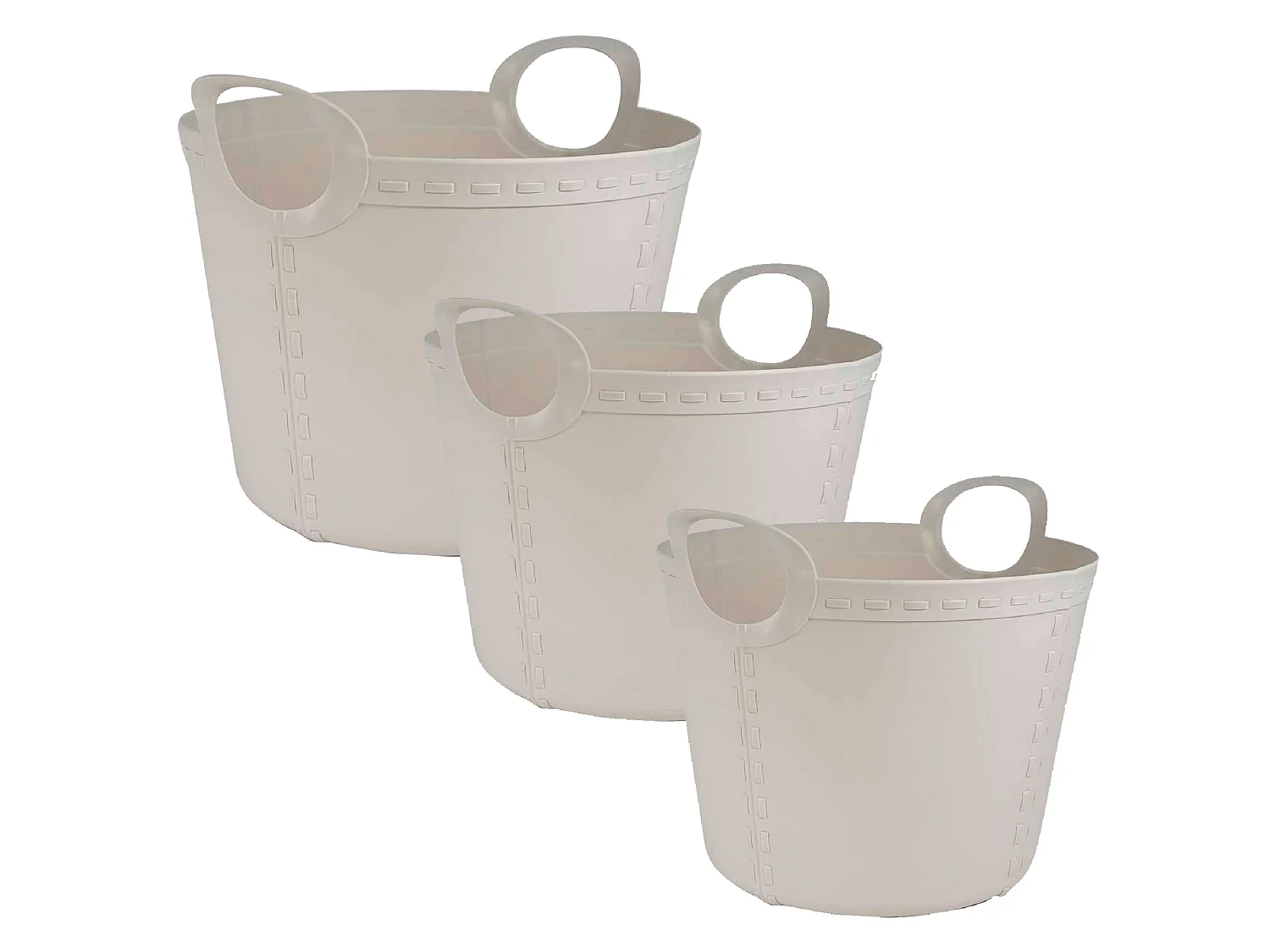 3x panier de rangement craft 40l+25l+15l gris clair