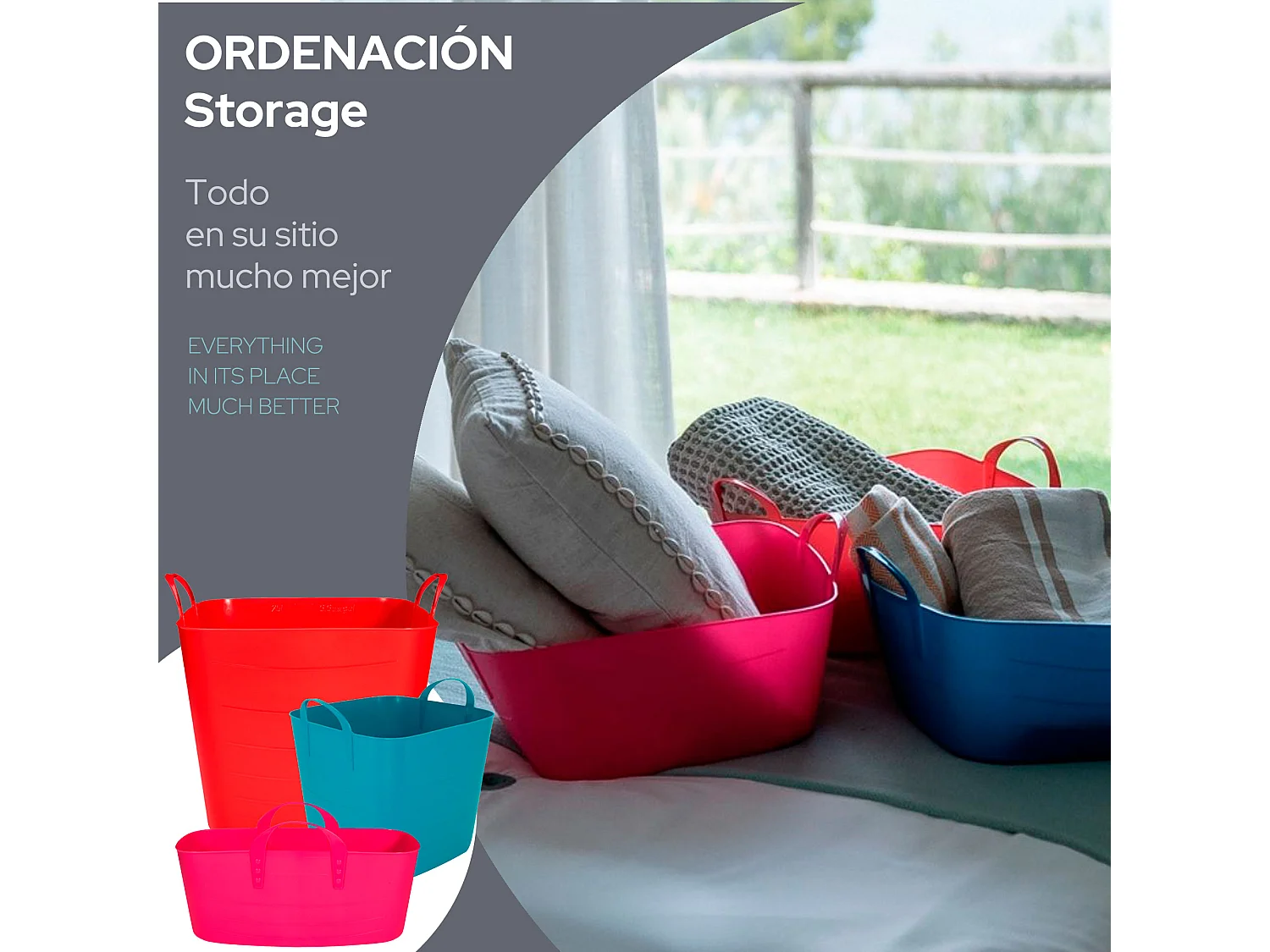 panier mince 10l rose 41 x 21 x 21 x 21