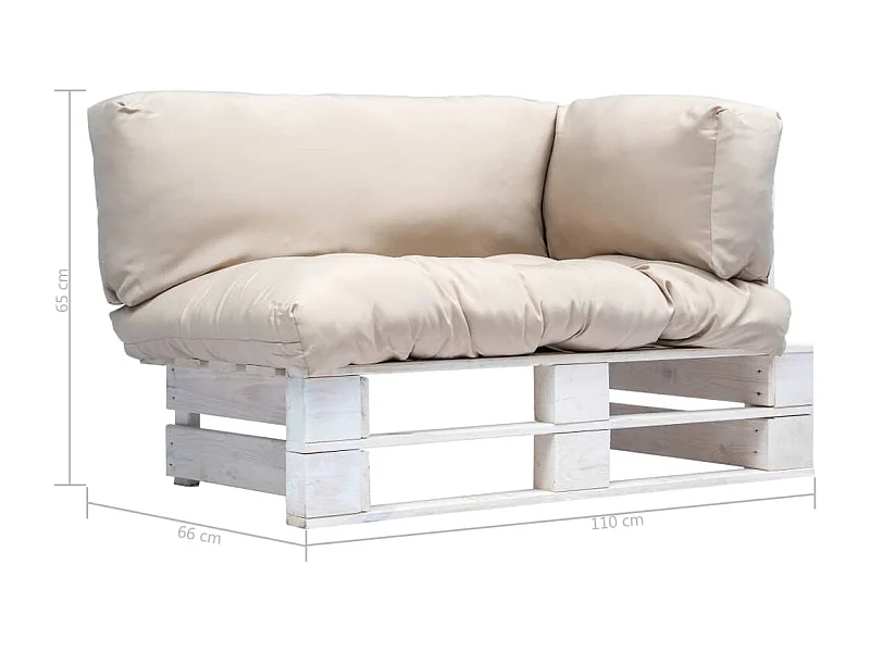 Divano da Giardino a Pallet con Cuscini Sabbia in Legno di Pino