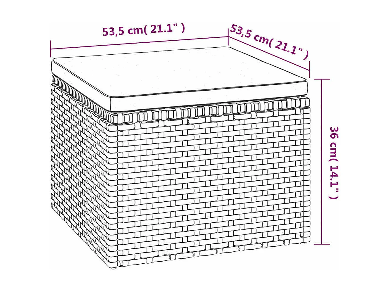 Tuinbank 3-zits met dak en voetenbank poly rattan grijs