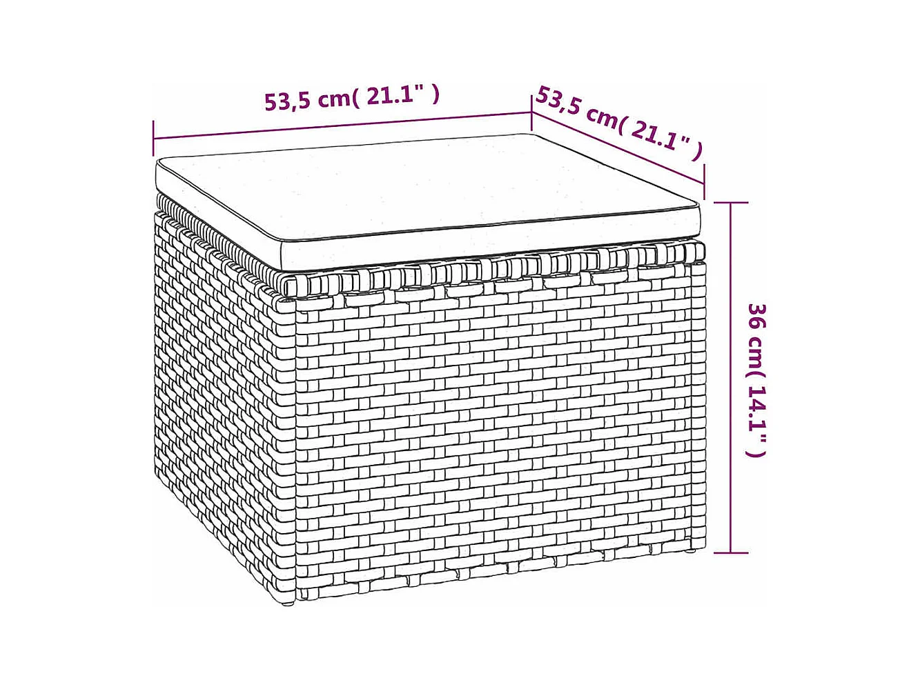 Tuinbank 3-zits met dak en voetenbank poly rattan grijs
