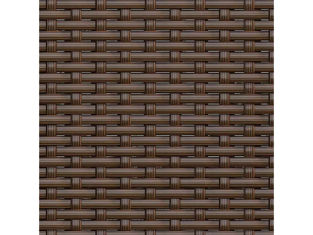 Canapé de jardin 3 places avec coussins marron résine tressée