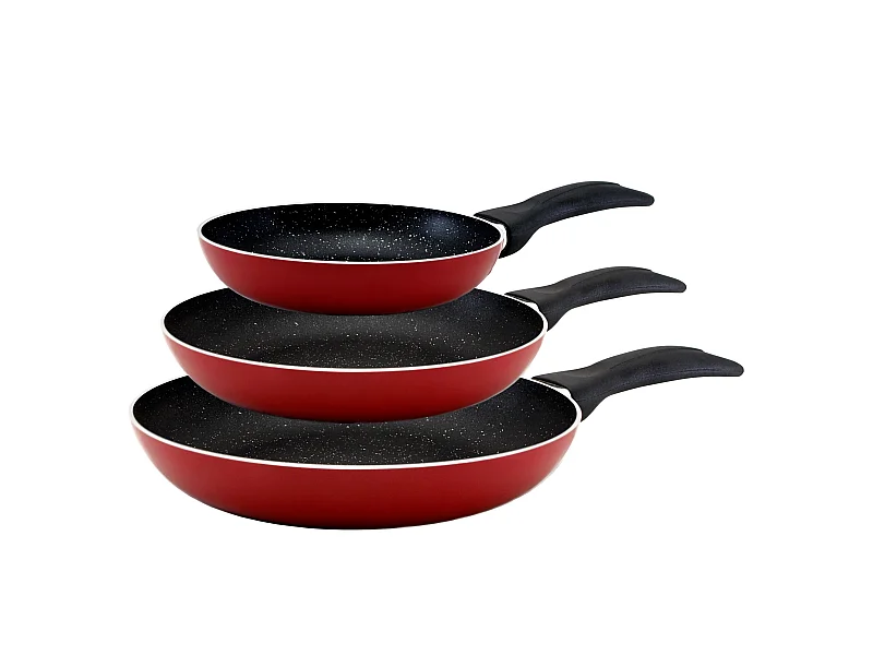 couverts red&marble - grandes sauteuses aluminium pressé revêtement de marbre