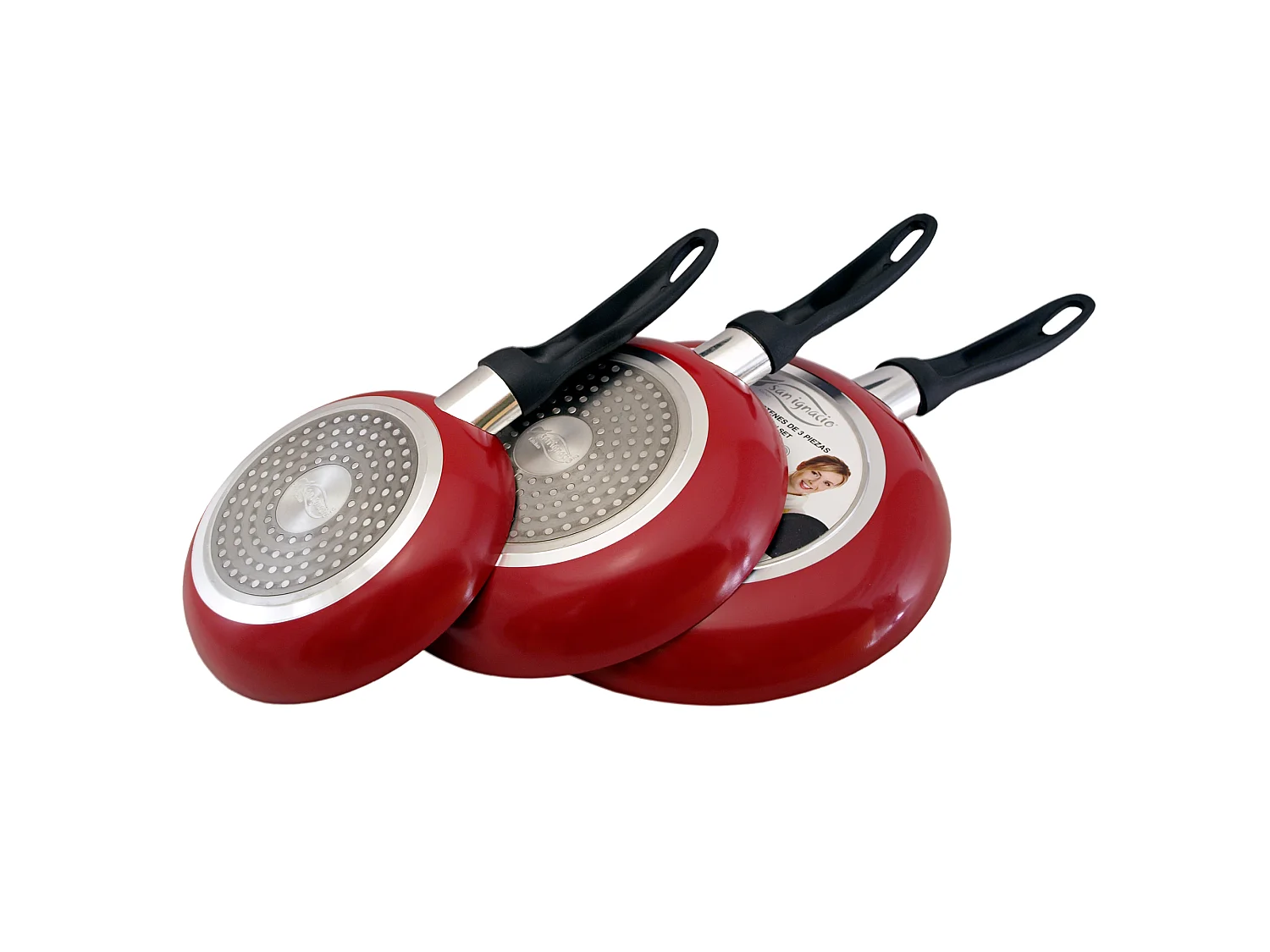 couverts red&marble - grandes sauteuses aluminium pressé revêtement de marbre