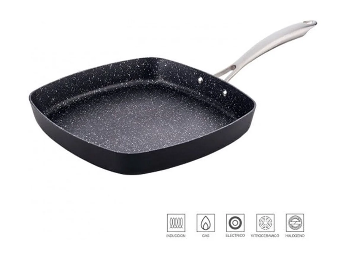 Grill San Ignacio antiadherente negro 28x28 cm