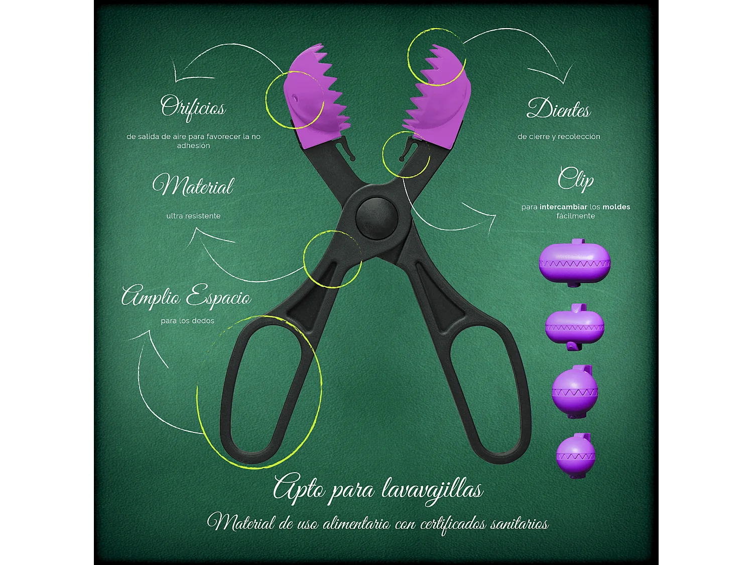 Pack de 3 casseroles ø20 / 24 et 28 cms + ustensile multi-carbunesa le croquetera avec 4 moules