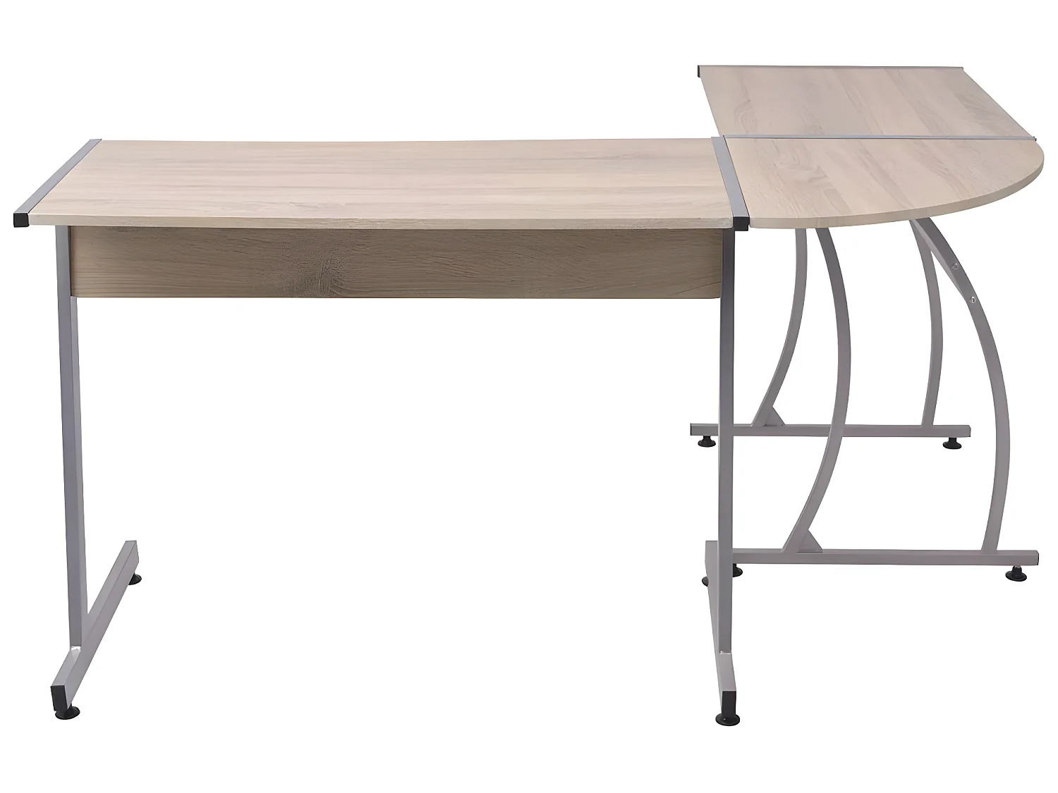 Bureau table meuble travail informatique coin en forme de l chêne 0502063