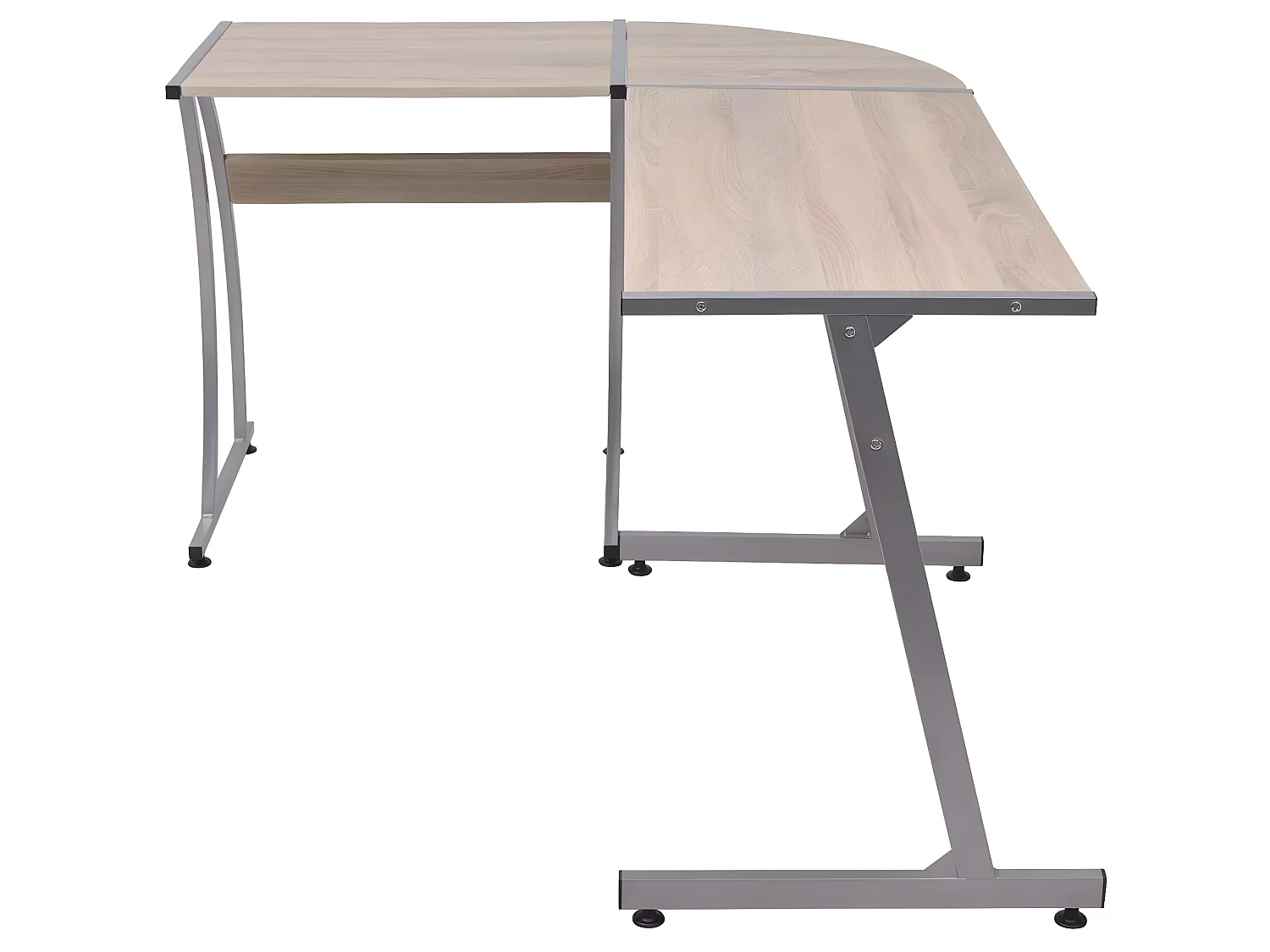 Bureau table meuble travail informatique coin en forme de l chêne 0502063