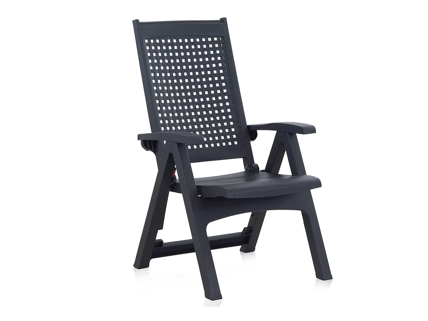 Fauteuil multipositions en métal anthracite, 63x85x108 cm