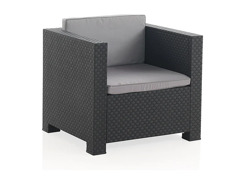 Jardin/terrasse Ensemble De 2 Fauteuils+1 Table.  Diva Tete Grafit Sp Berner