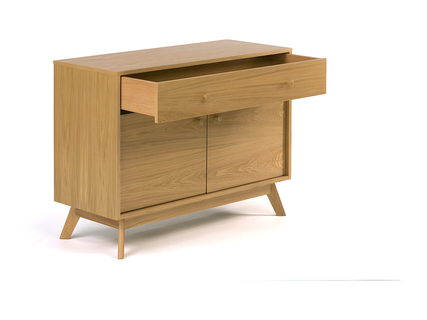 Buffet 2 Portes & 1 Tiroir "Kensal" 100cm Chêne