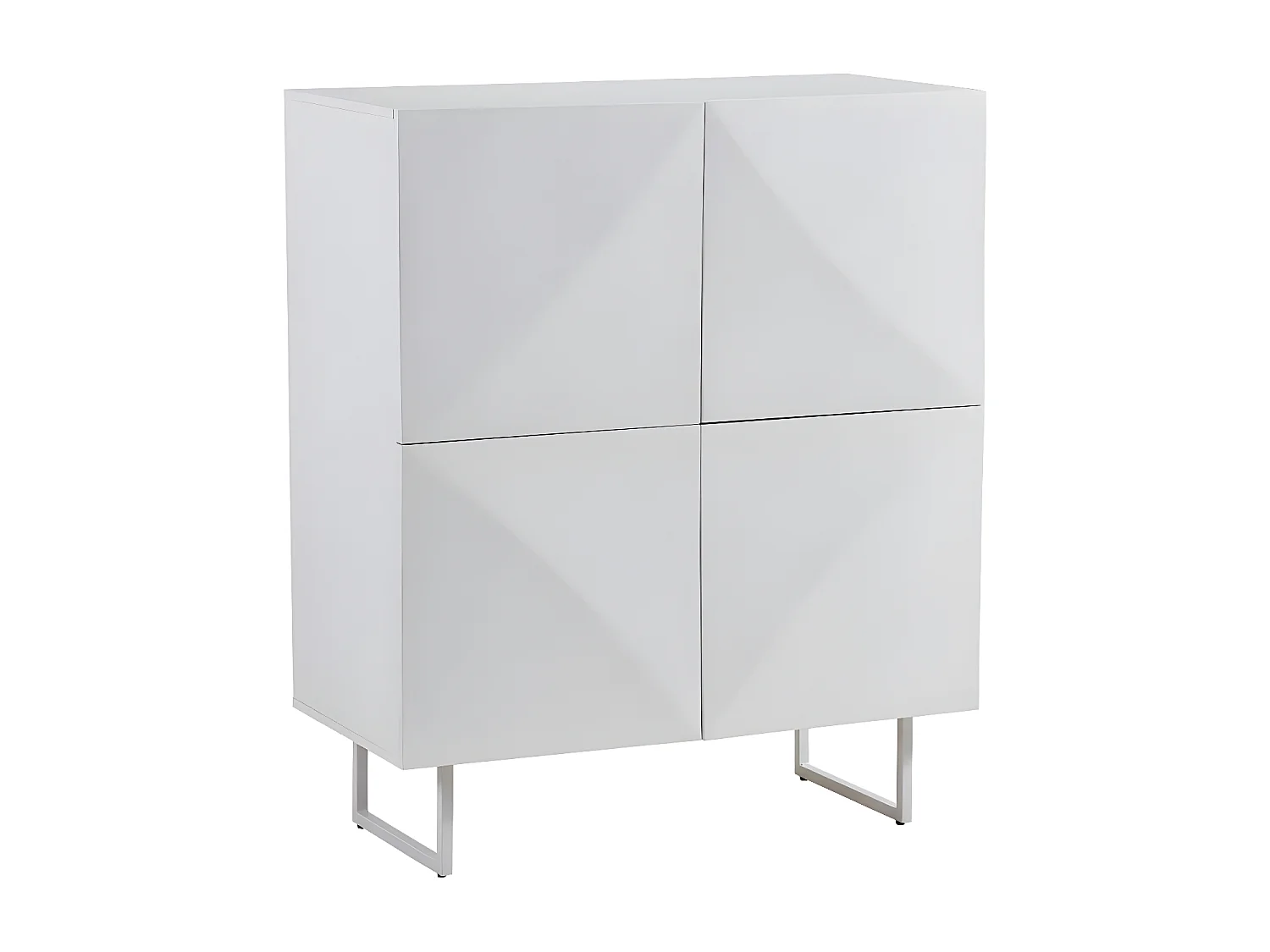 Buffet 4 Portes "Brantley" 120cm Blanc Laqué