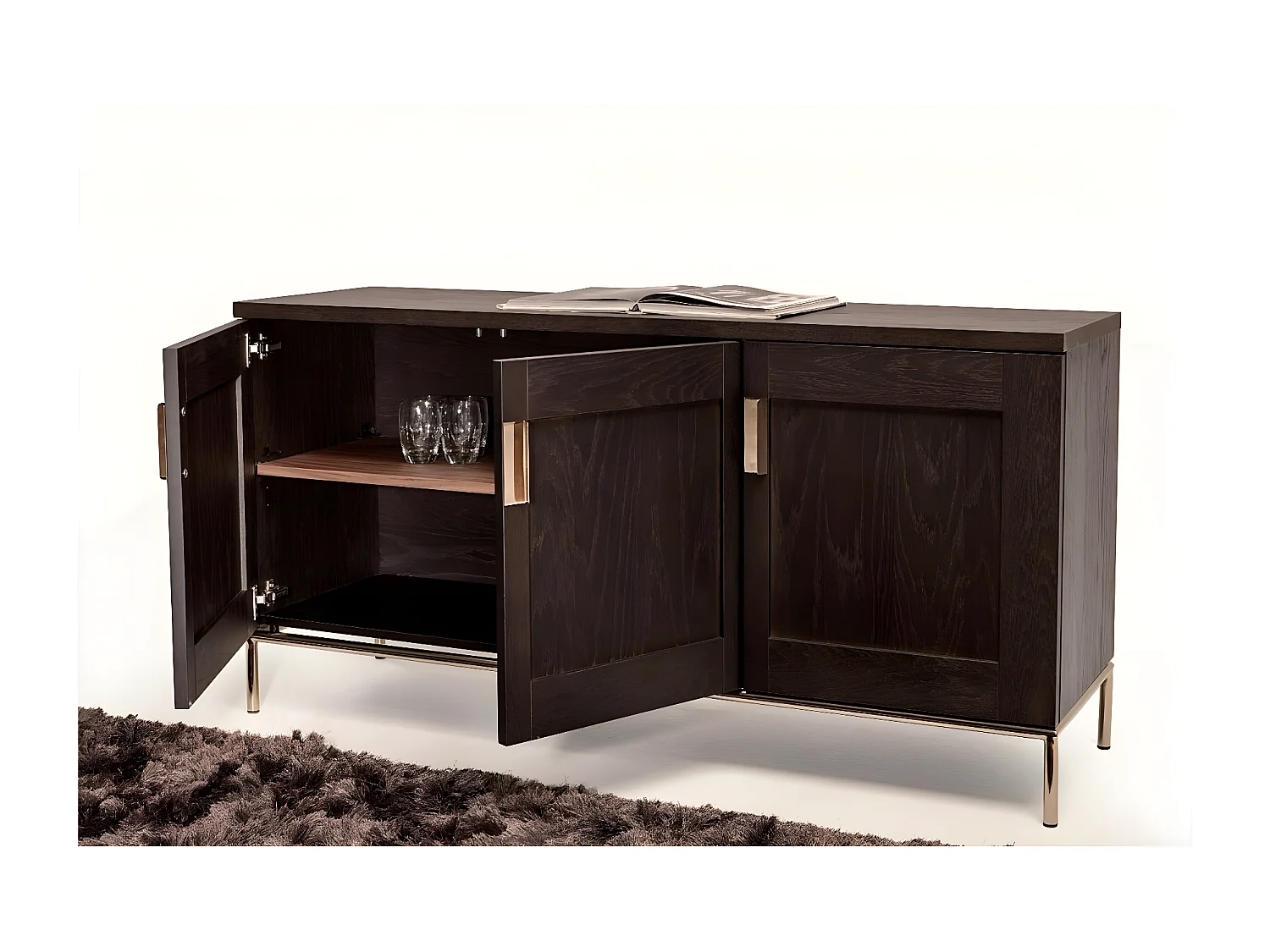 Buffet Design 3 Portes "Pimlico" 150cm Charbon
