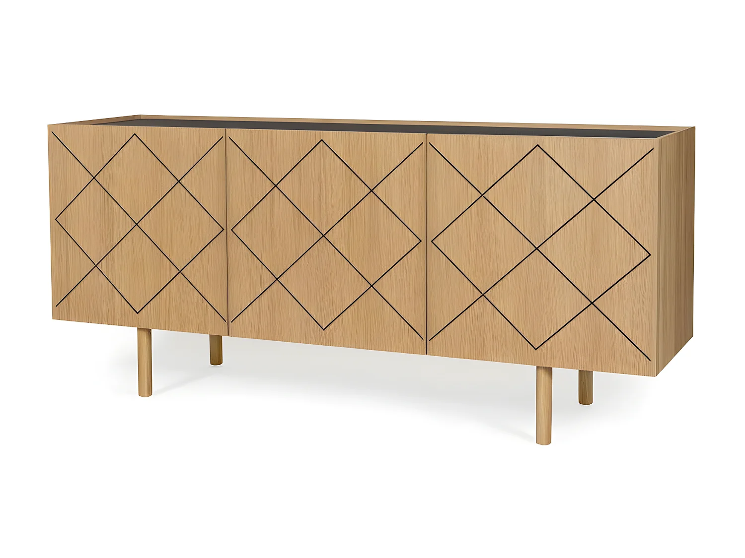 Buffet Design en Bois Massif "Porto" 175cm Chêne
