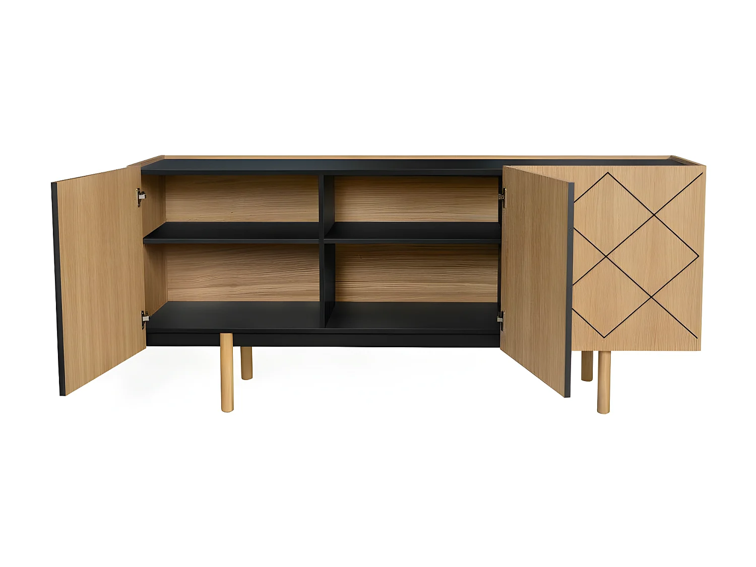 Buffet Design en Bois Massif "Porto" 175cm Chêne