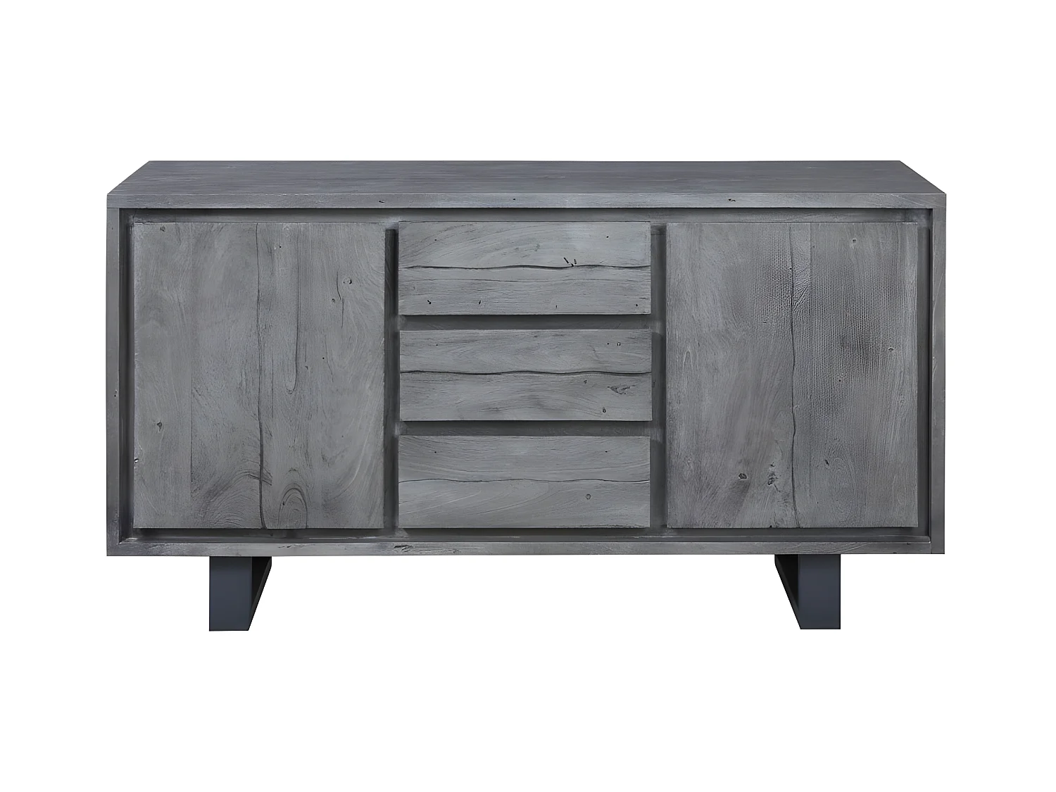 Bahut 2 Portes & 3 Tiroirs "Tajo" 150cm Gris