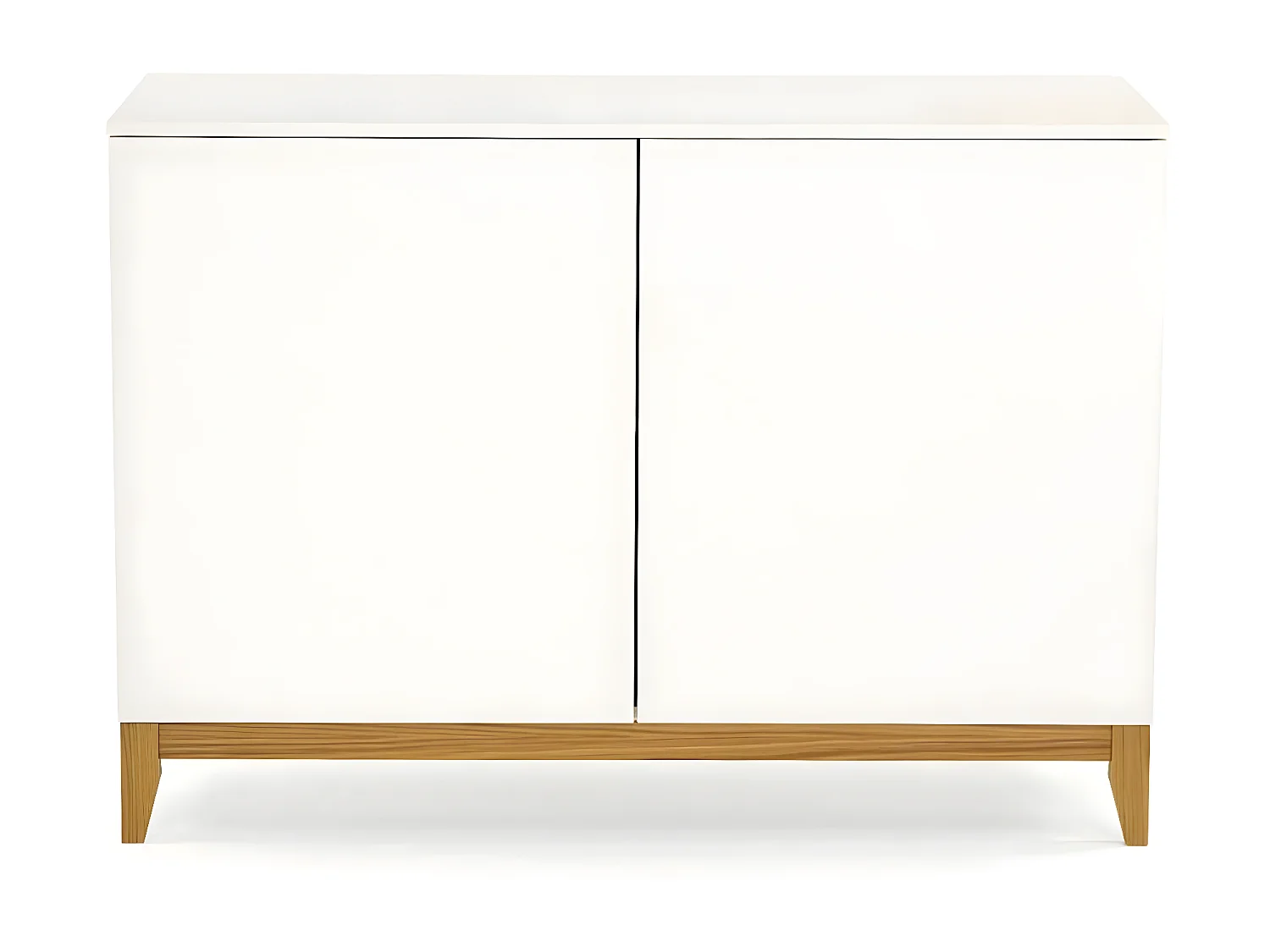 Buffet 2 Portes "Blanco" 120cm Blanc & Chêne