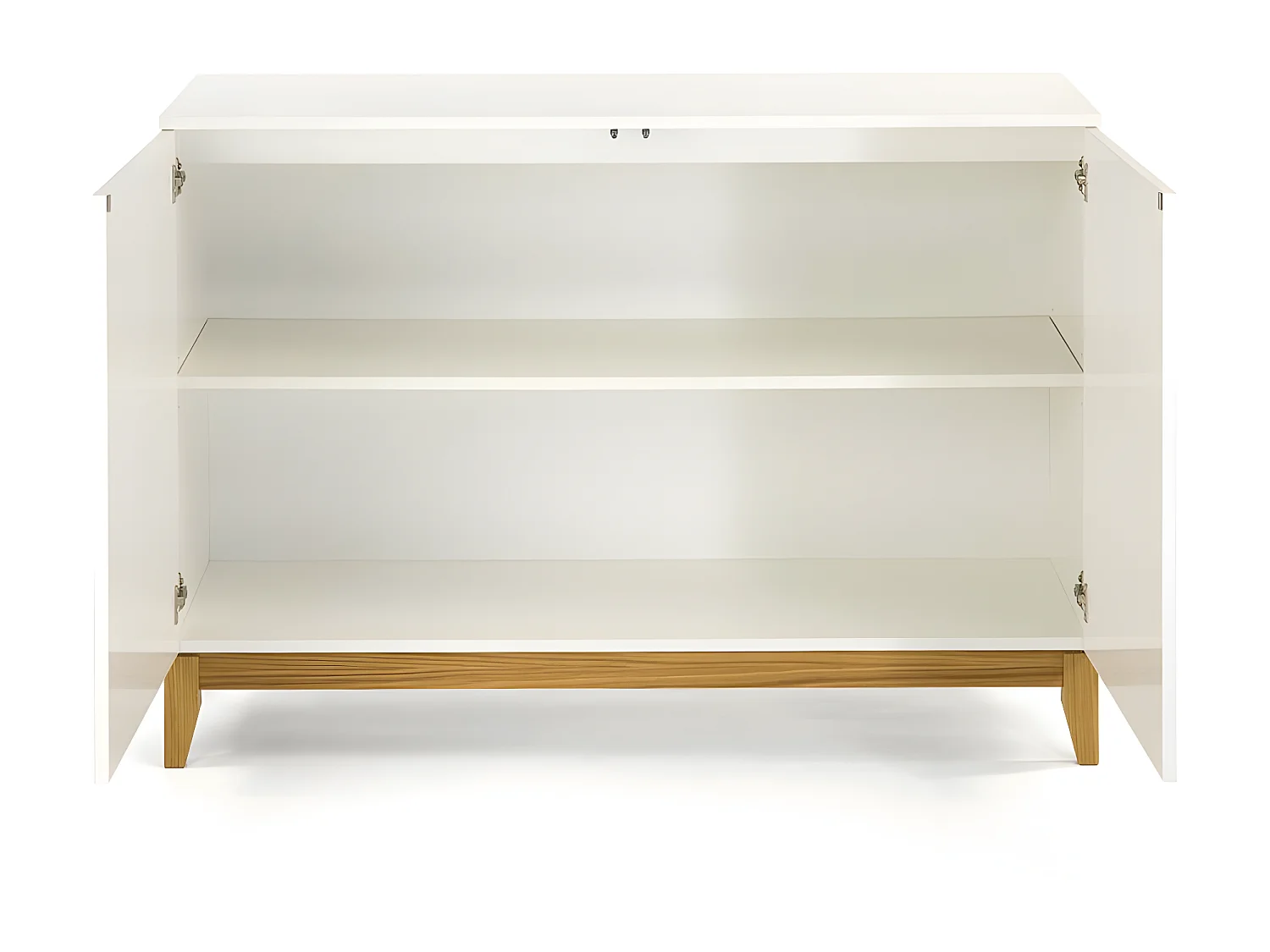 Buffet 2 Portes "Blanco" 120cm Blanc & Chêne
