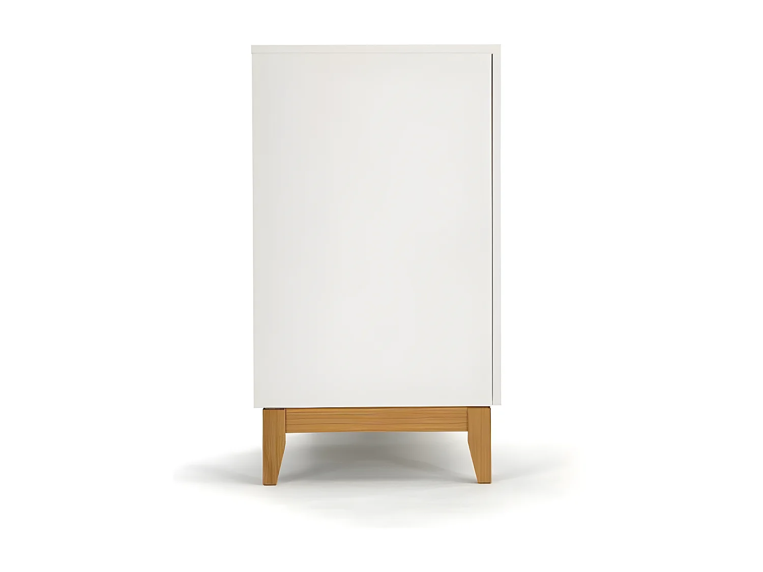 Buffet 2 Portes "Blanco" 120cm Blanc & Chêne