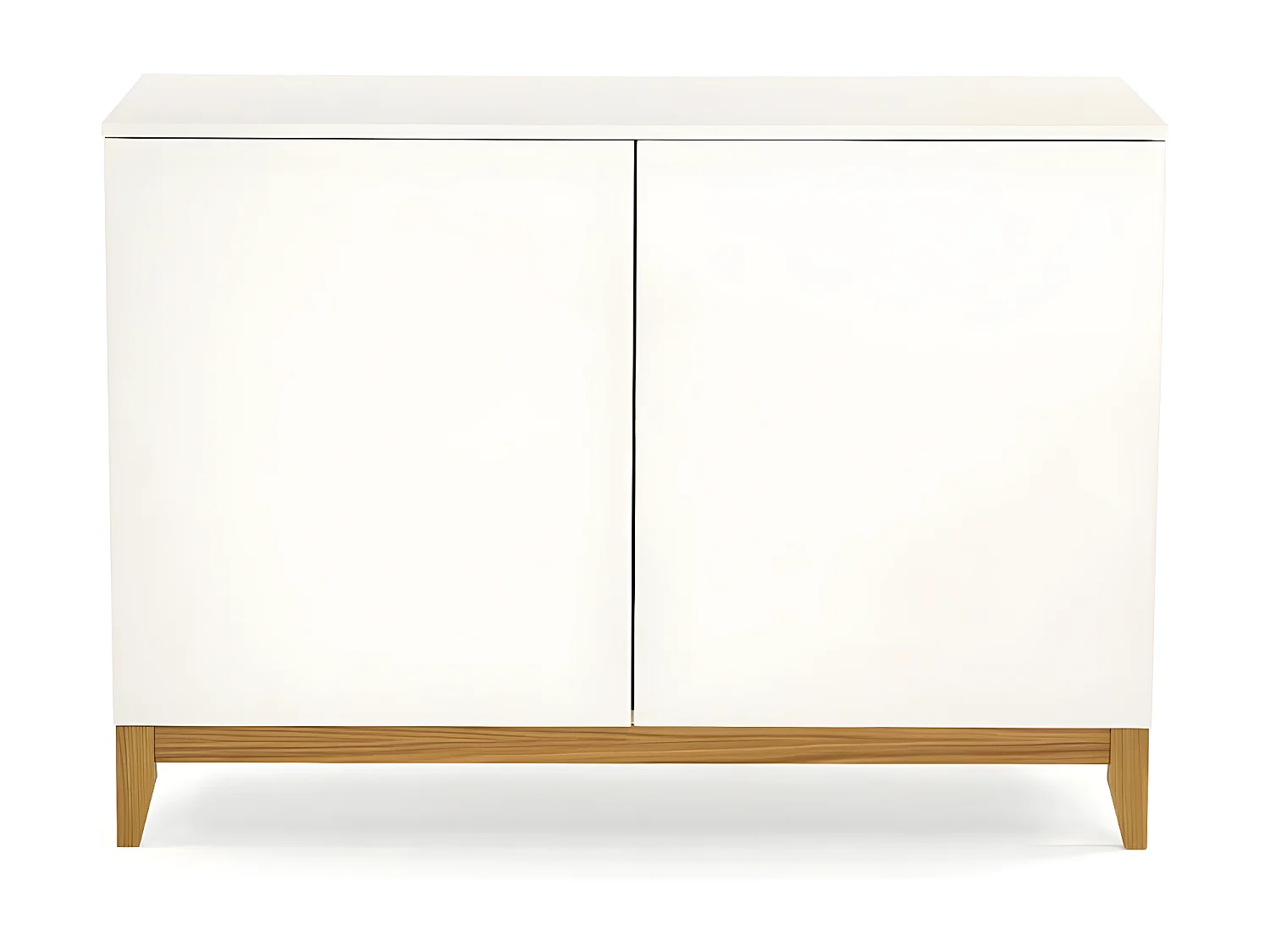 Buffet 2 Portes "Blanco" 120cm Blanc & Chêne