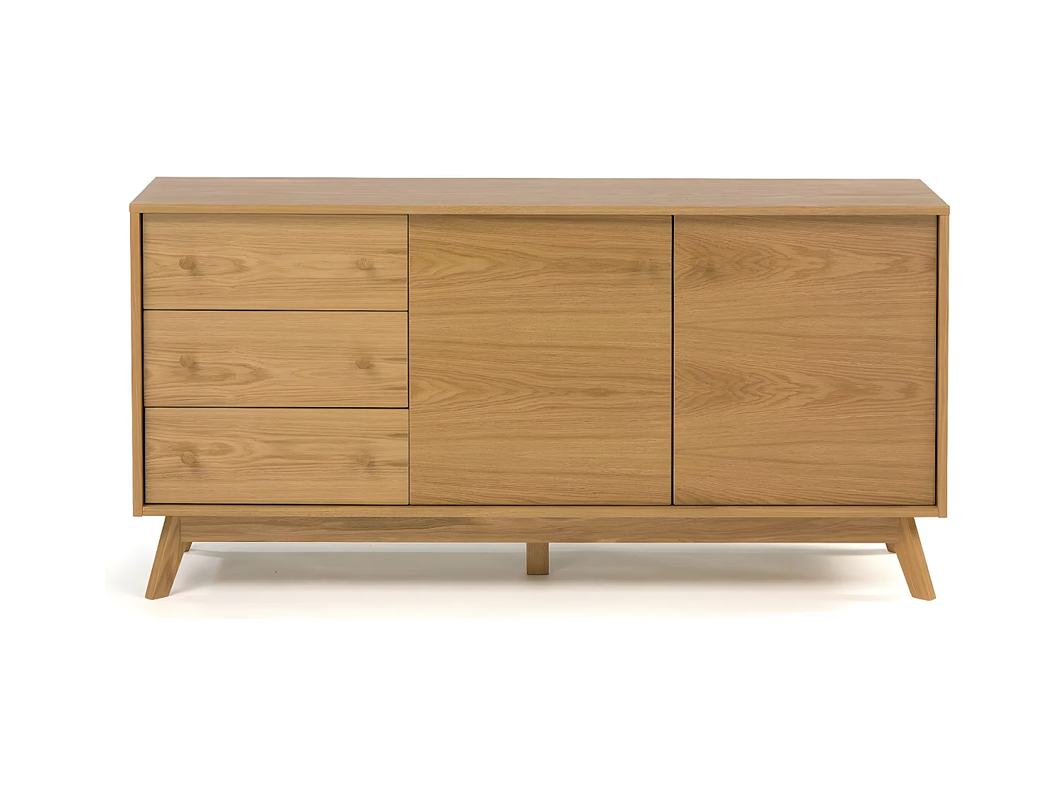 Buffet 3 Tiroirs & 2 Portes "Kensal" 145cm Chêne