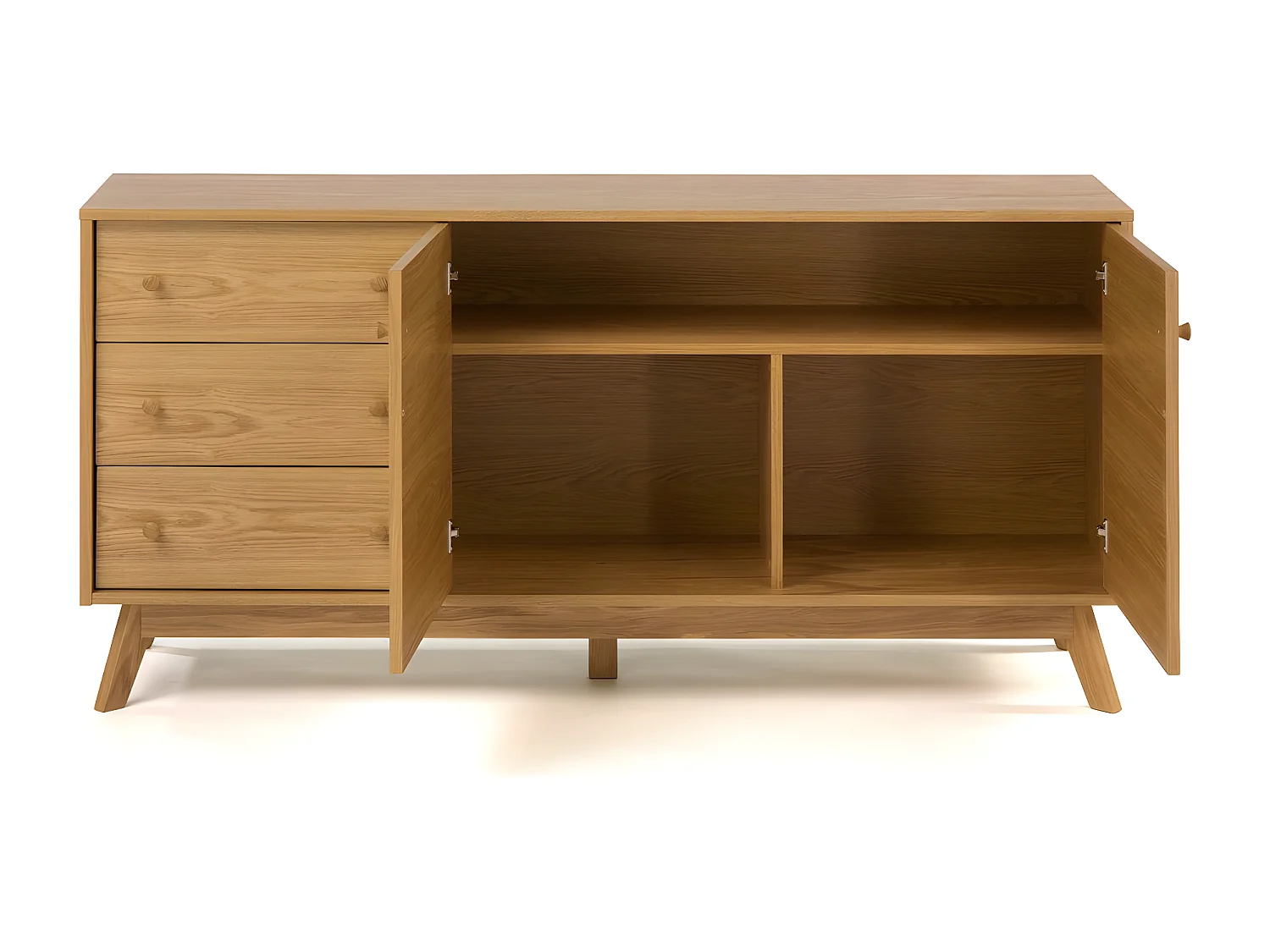 Buffet 3 Tiroirs & 2 Portes "Kensal" 145cm Chêne