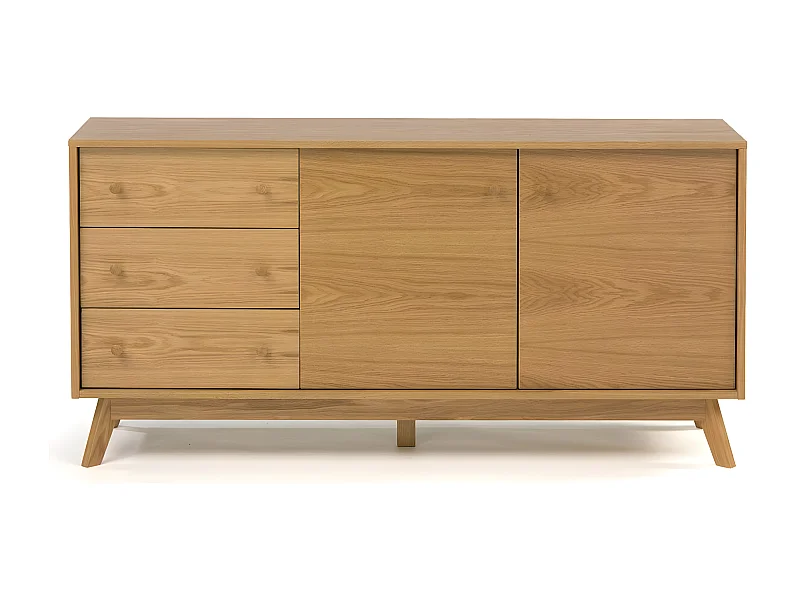 Buffet 3 Tiroirs & 2 Portes "Kensal" 145cm Chêne