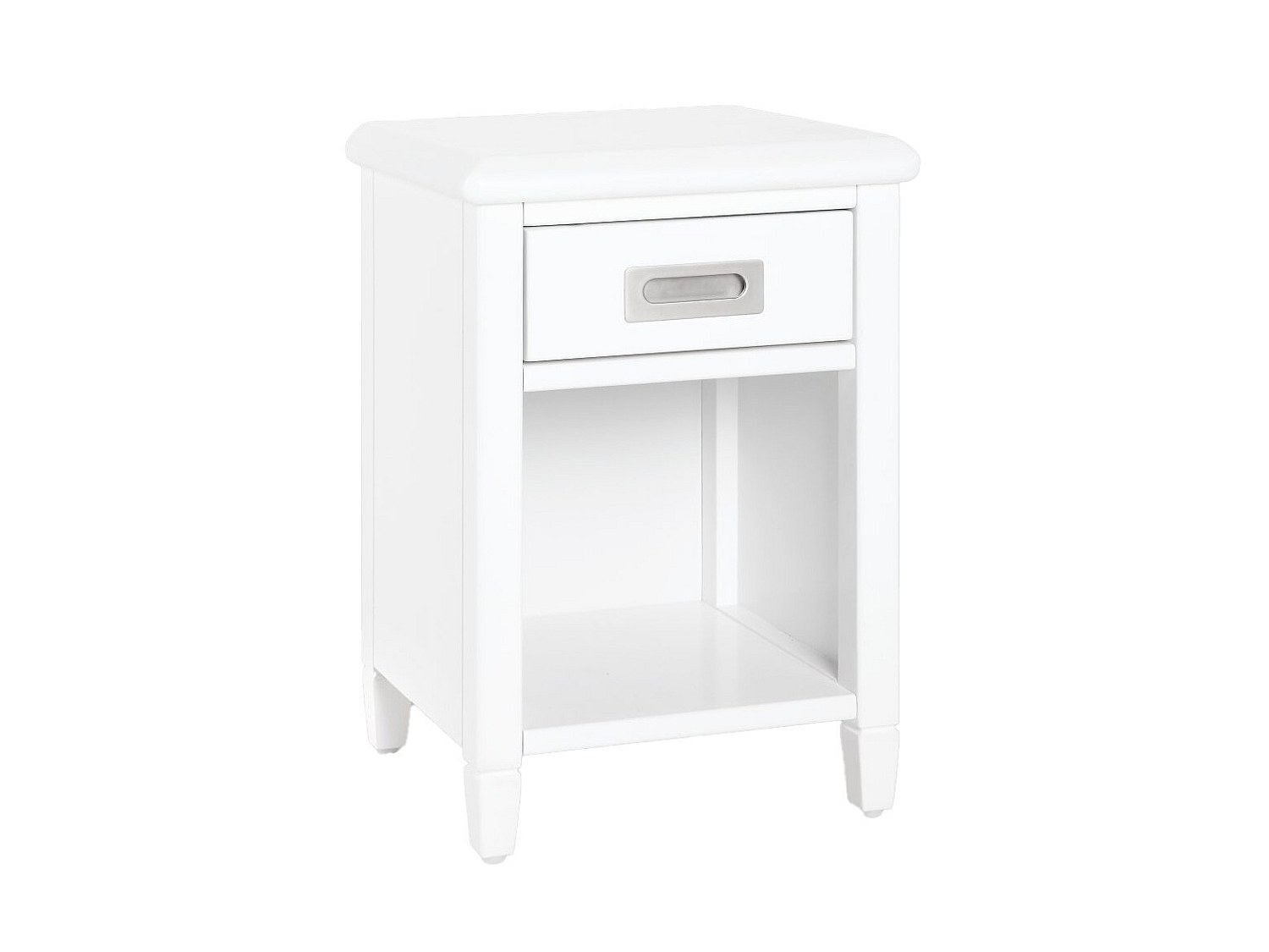 Nachttisch mit 1 Schublade & 1 Ablage - Pinienholz - Weiß - GUERANDE günstig online kaufen