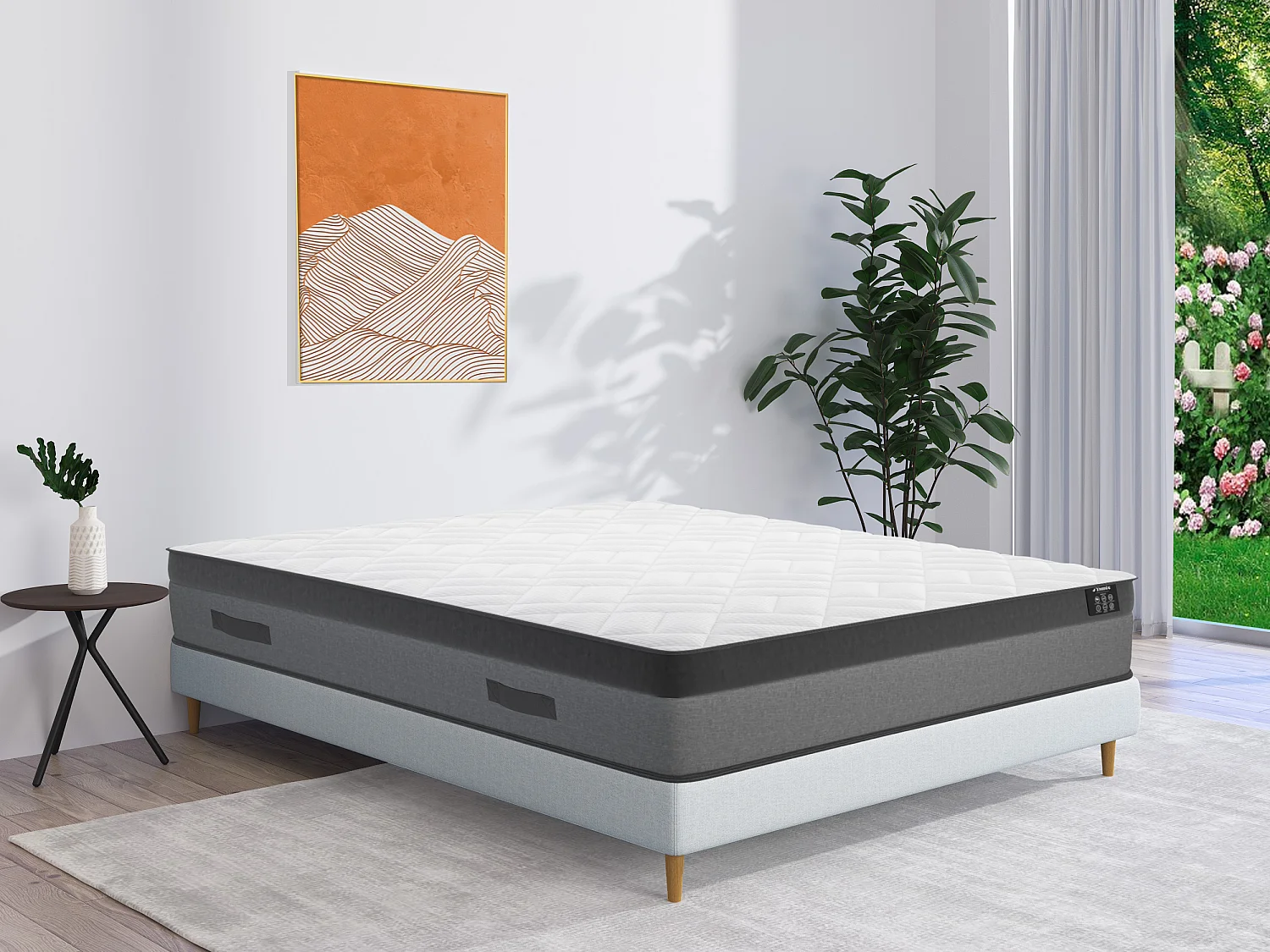 Matelas 160 x 200 cm ressorts ensachés et mémoire de forme ép.24cm - ILLUSION de YSMÉE