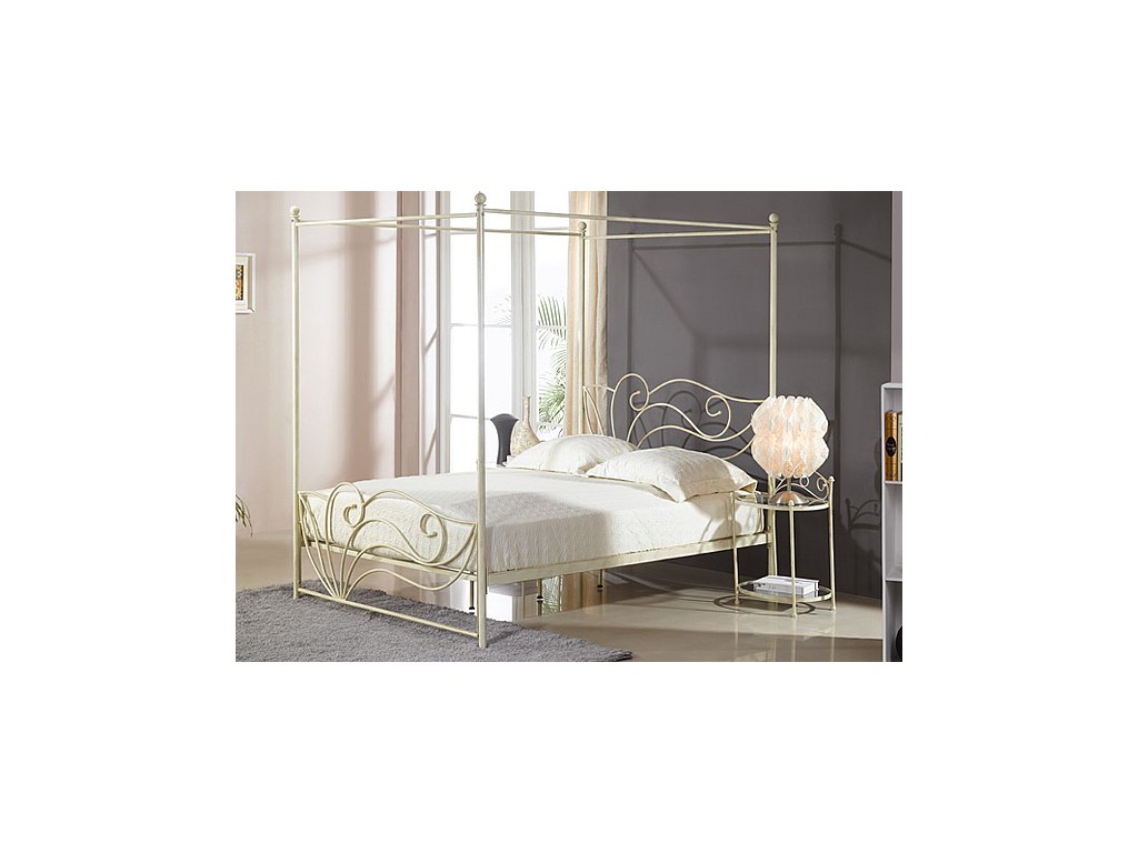 Metallbett Himmelbett mit Lattenrost Imperatrice - 140x190 cm