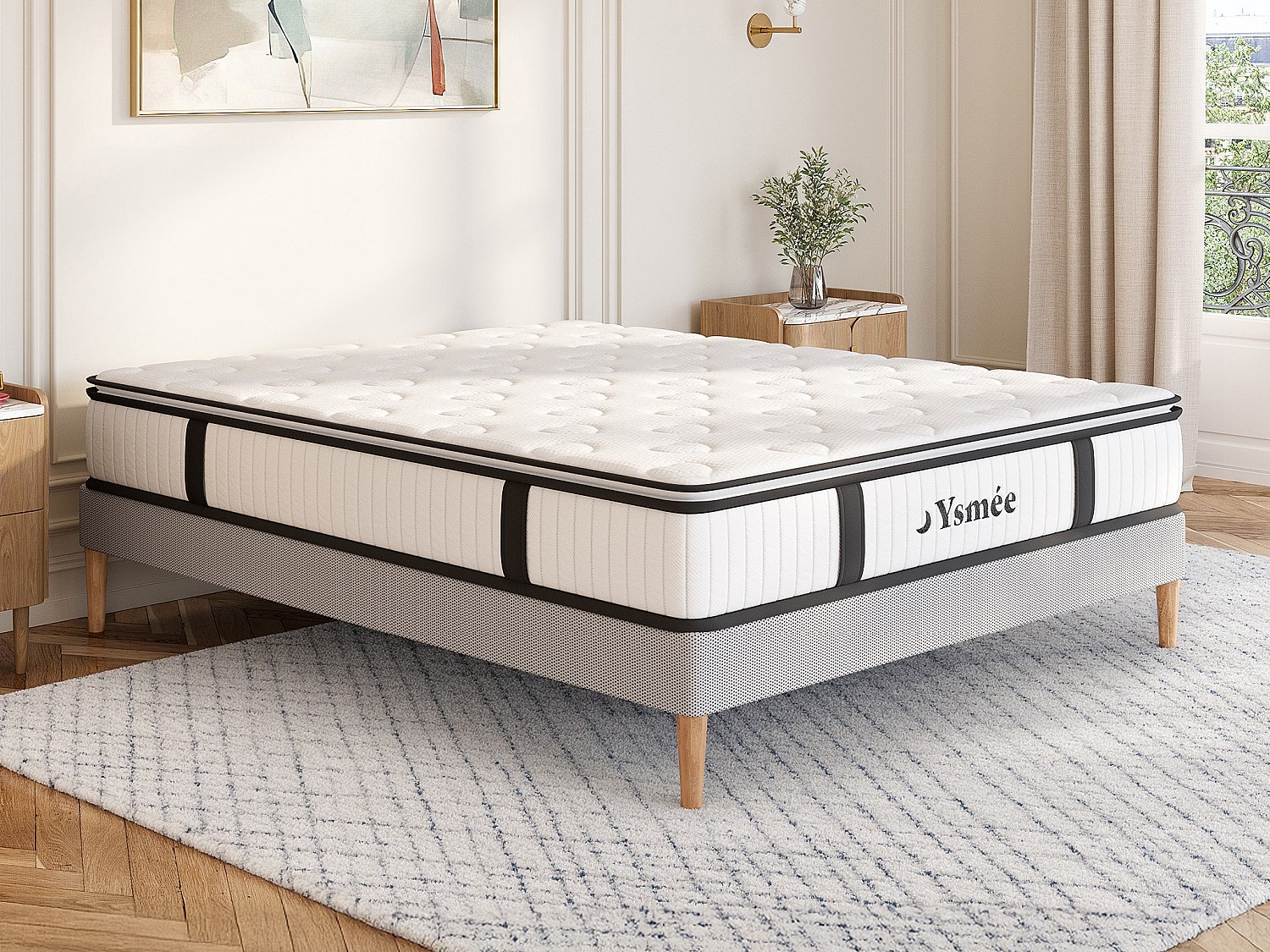 Madrass med pocketfjærer 180×200 cm integrert overmadrass AMERICAN DREAM av YSMÉE