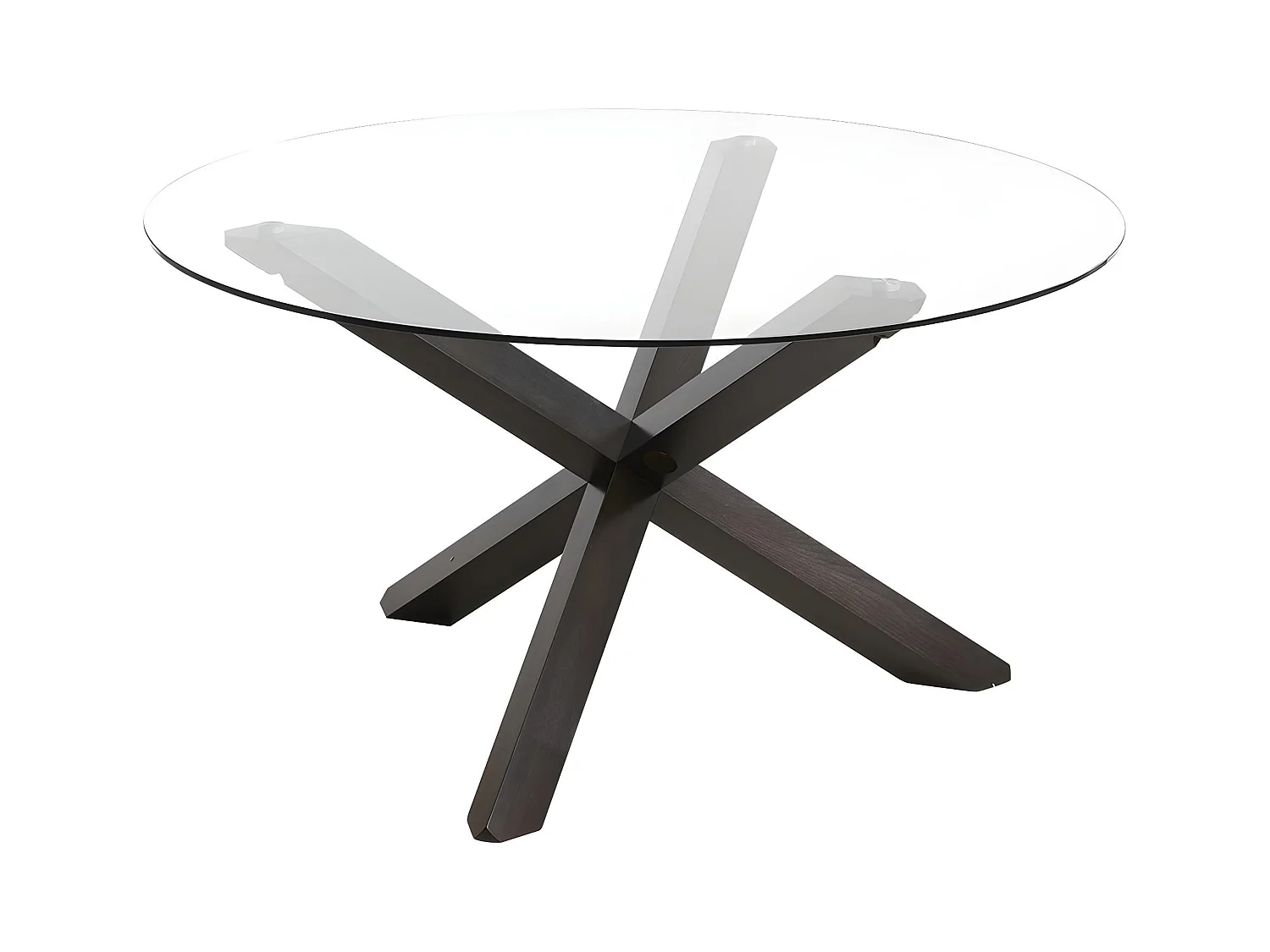 Mesa de comedor CENTAURI - 4 comensales - Madera y cristal templado