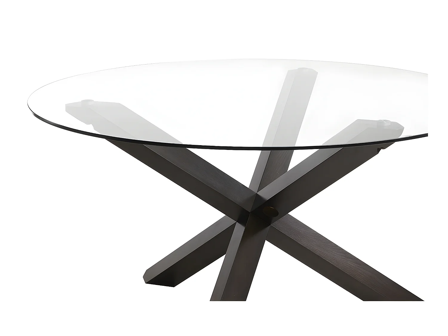 Mesa de comedor CENTAURI - 4 comensales - Madera y cristal templado
