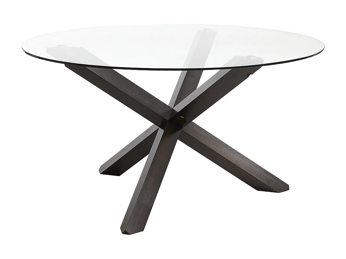 Table à manger CENTAURI - 4 personnes - Bois et verre trempé