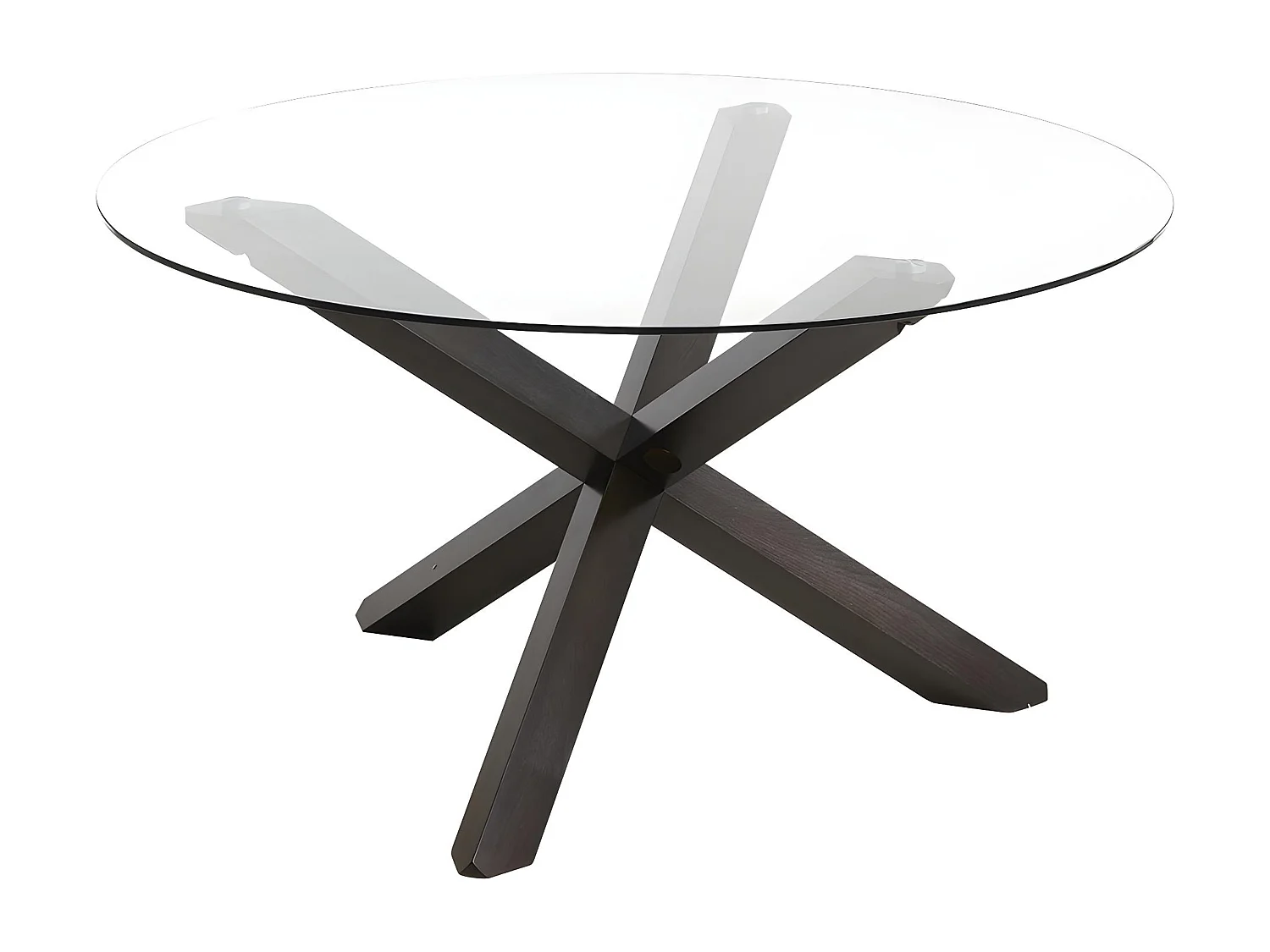 Table à manger CENTAURI - 4 personnes - Bois et verre trempé