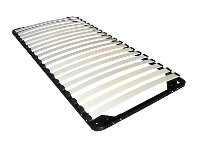 Slatted bed frame - 90 x 190 cm - 19 slats - without legs - black - KALISTA by YSMÉE