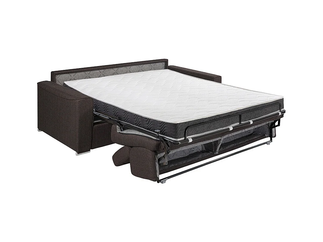 3-seters sovesofaen med hurtigknapp i lilla stoff - 140 cm sengebredd - 16 cm memory foam-madrass VIZIR
