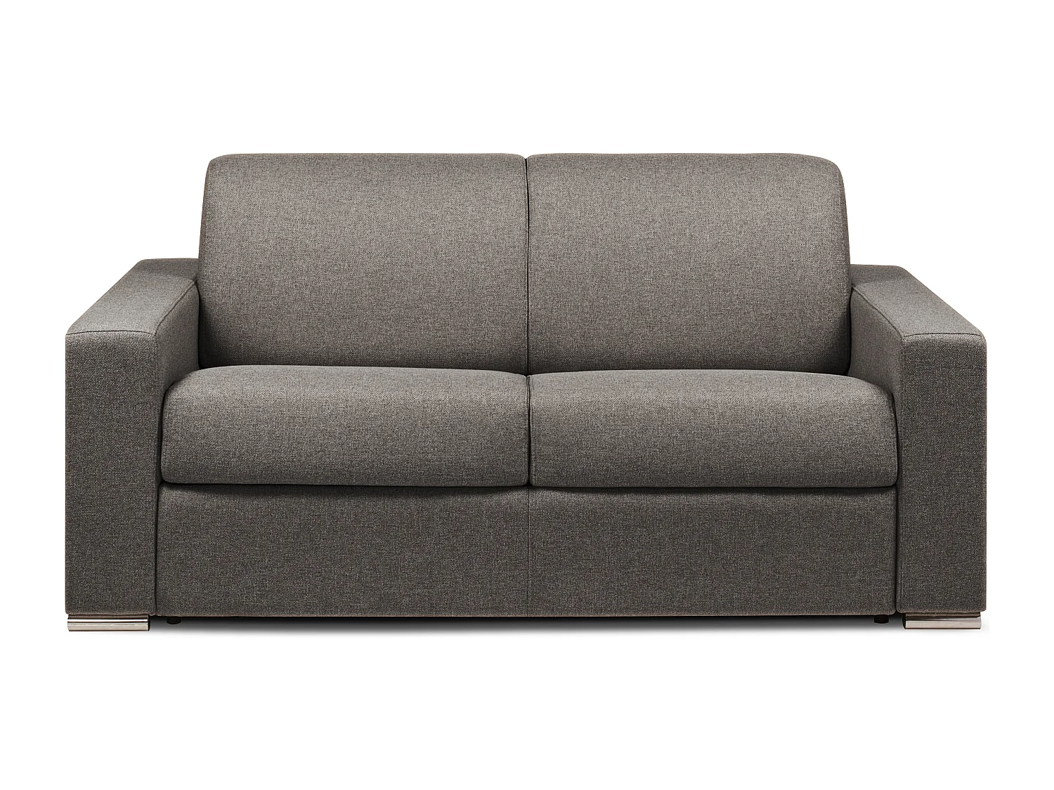 Canapé 2 places convertible express en tissu anthracite - Couchage lattes larges 120 cm - Matelas 14 cm avec mémoire de forme CALITO