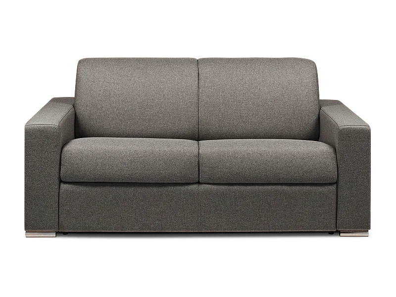 Canapé 2 places convertible express en tissu anthracite - Couchage lattes larges 120 cm - Matelas 14 cm avec mémoire de forme CALITO