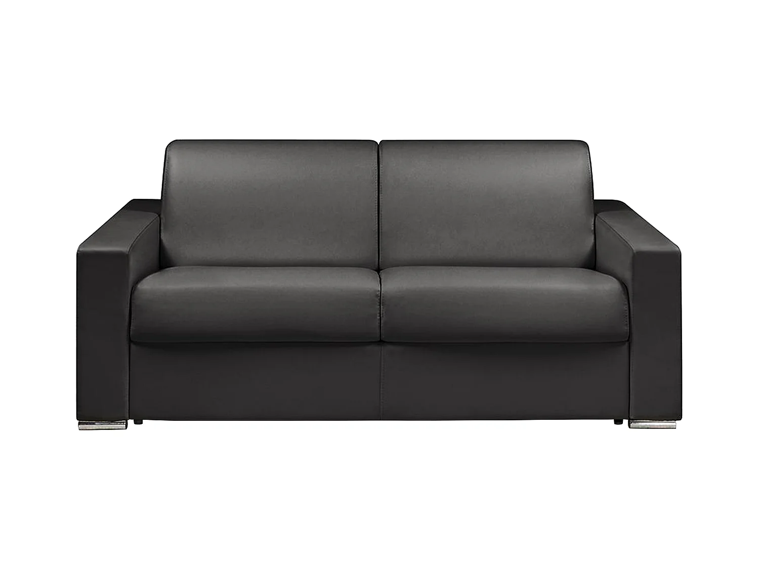 Canapé 3 places convertible express en simili noir - Couchage 140 cm - Matelas 14 cm avec mémoire de forme CALITO