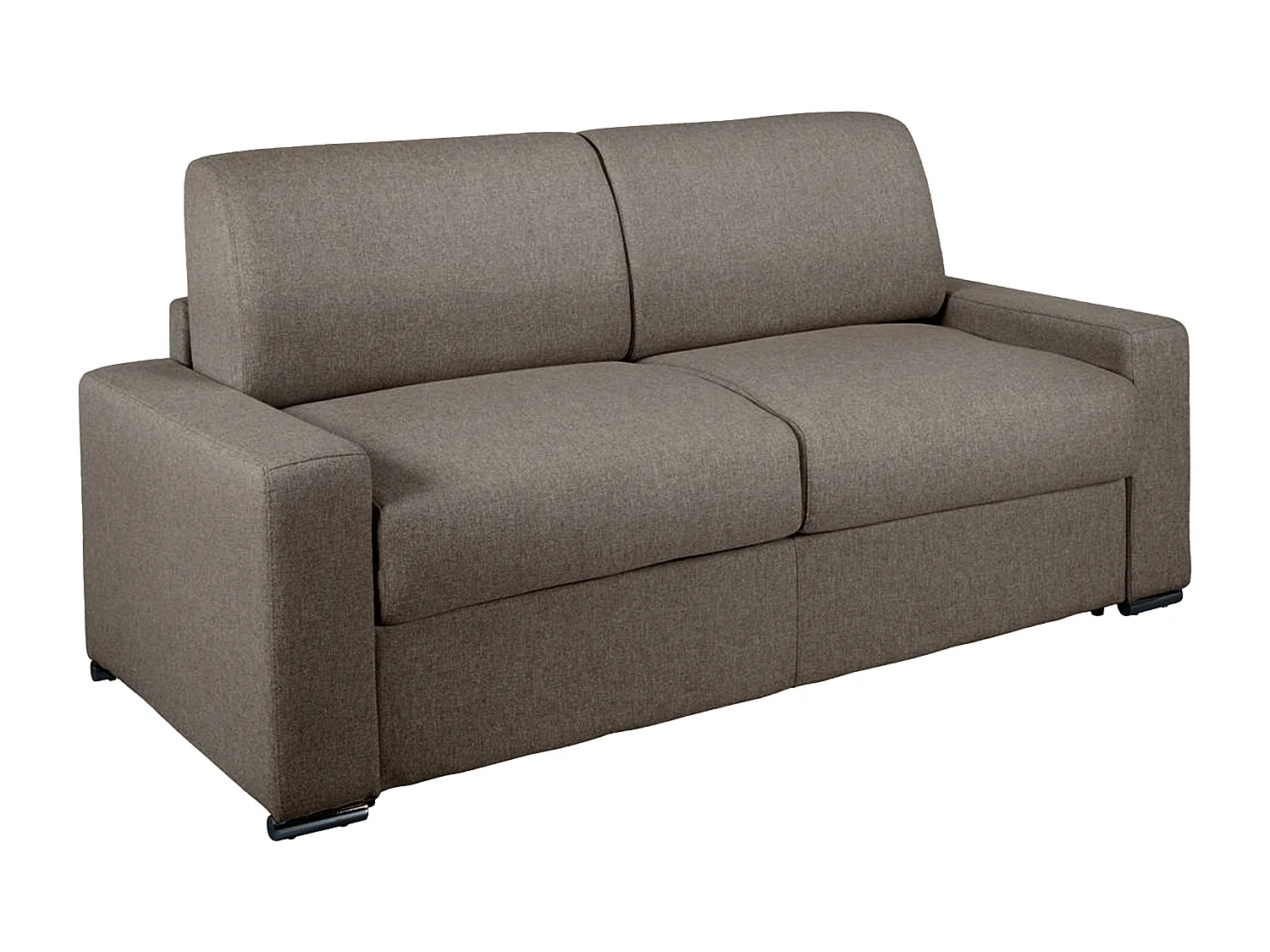 Schlafsofa mit Matratze 3-Sitzer Stoff - Anthrazit - Liegefläche mit Lattenrost: 140 cm - Matratzenhöhe: 14 cm mit Memory Schaum - CALITO
