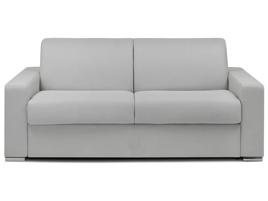 Kauf Unique Schlafsofa mit Matratze 3-Sitzer Stoff - Grau - Liegfläche mit Lattenrost: 140 cm - Matratzenhöhe: 14 cm mit Memory Schaum - CALITO