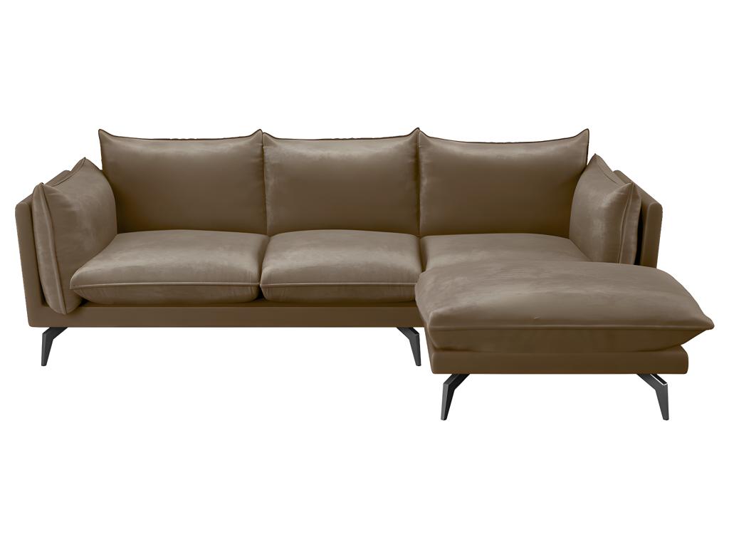 Ecksofa KESTREL - Samt - Beige - Ecke rechts