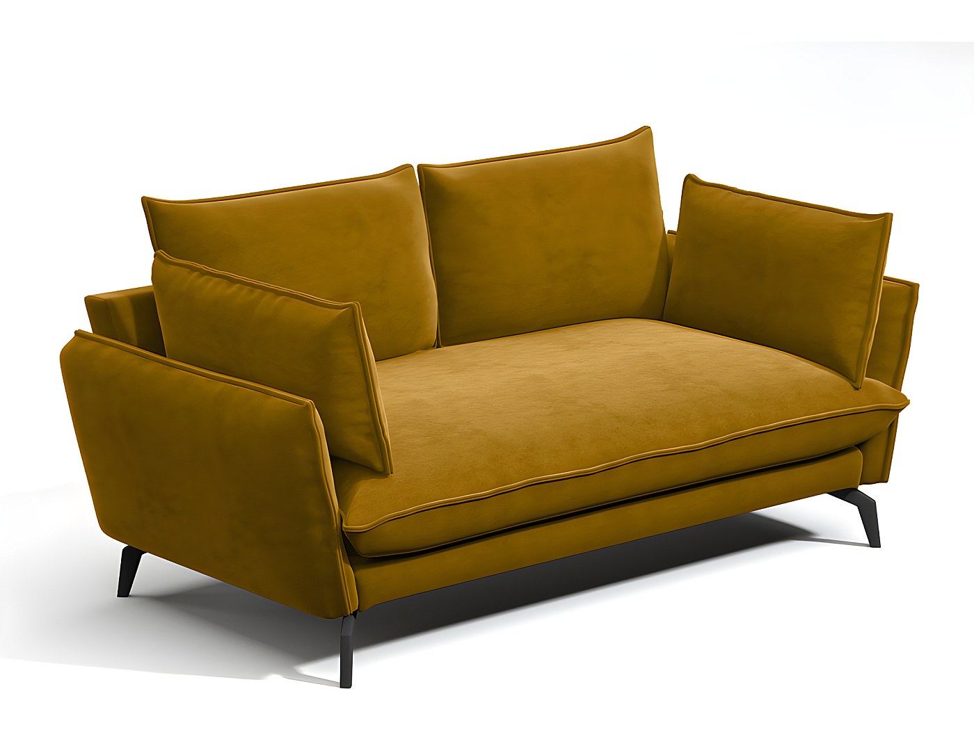 Sofá de 2 plazas de terciopelo amarillo mostaza charme MEROPE