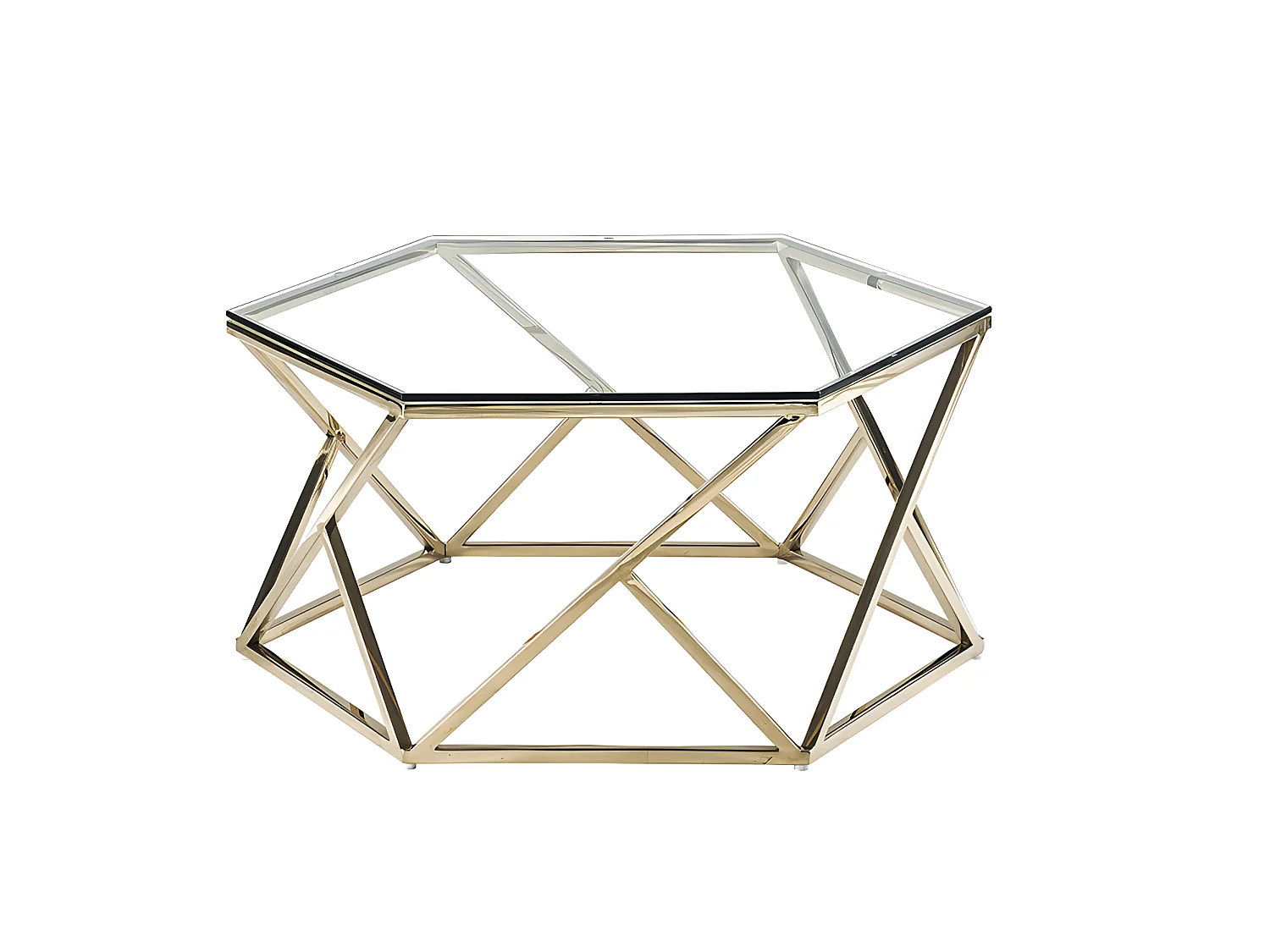 Tavolino in Vetro temperato e Acciaio inossidabile Dorato - KERIANE di Pascal MORABITO