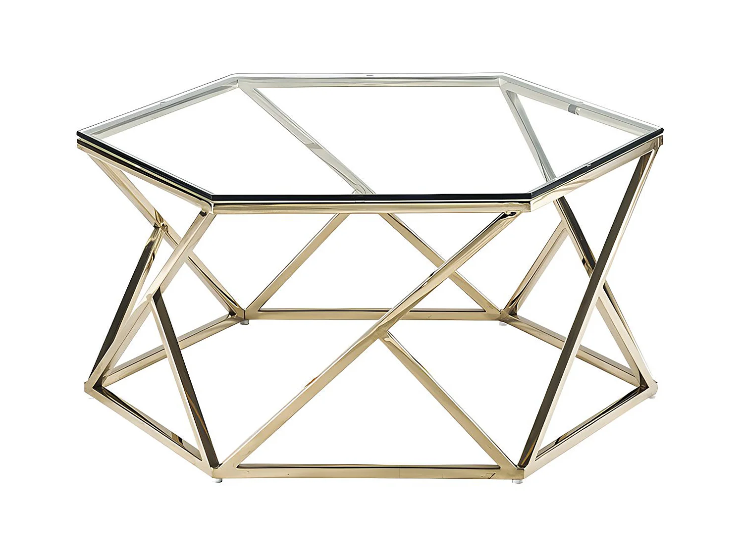 Table basse en verre trempé et acier inoxydable - Doré - KERIANE de Pascal MORABITO