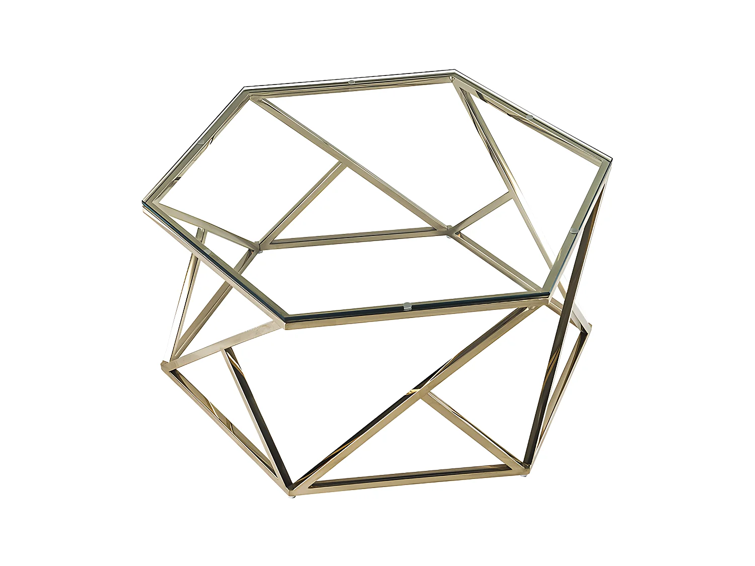 Table basse en verre trempé et acier inoxydable - Doré - KERIANE de Pascal MORABITO