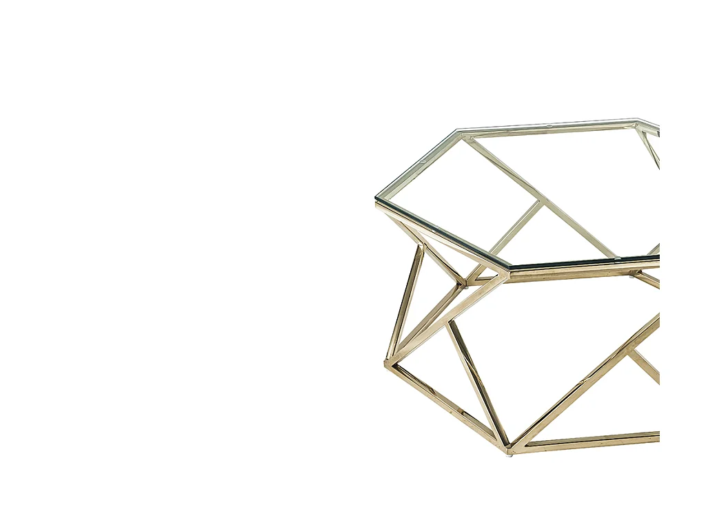 Table basse en verre trempé et acier inoxydable - Doré - KERIANE de Pascal MORABITO