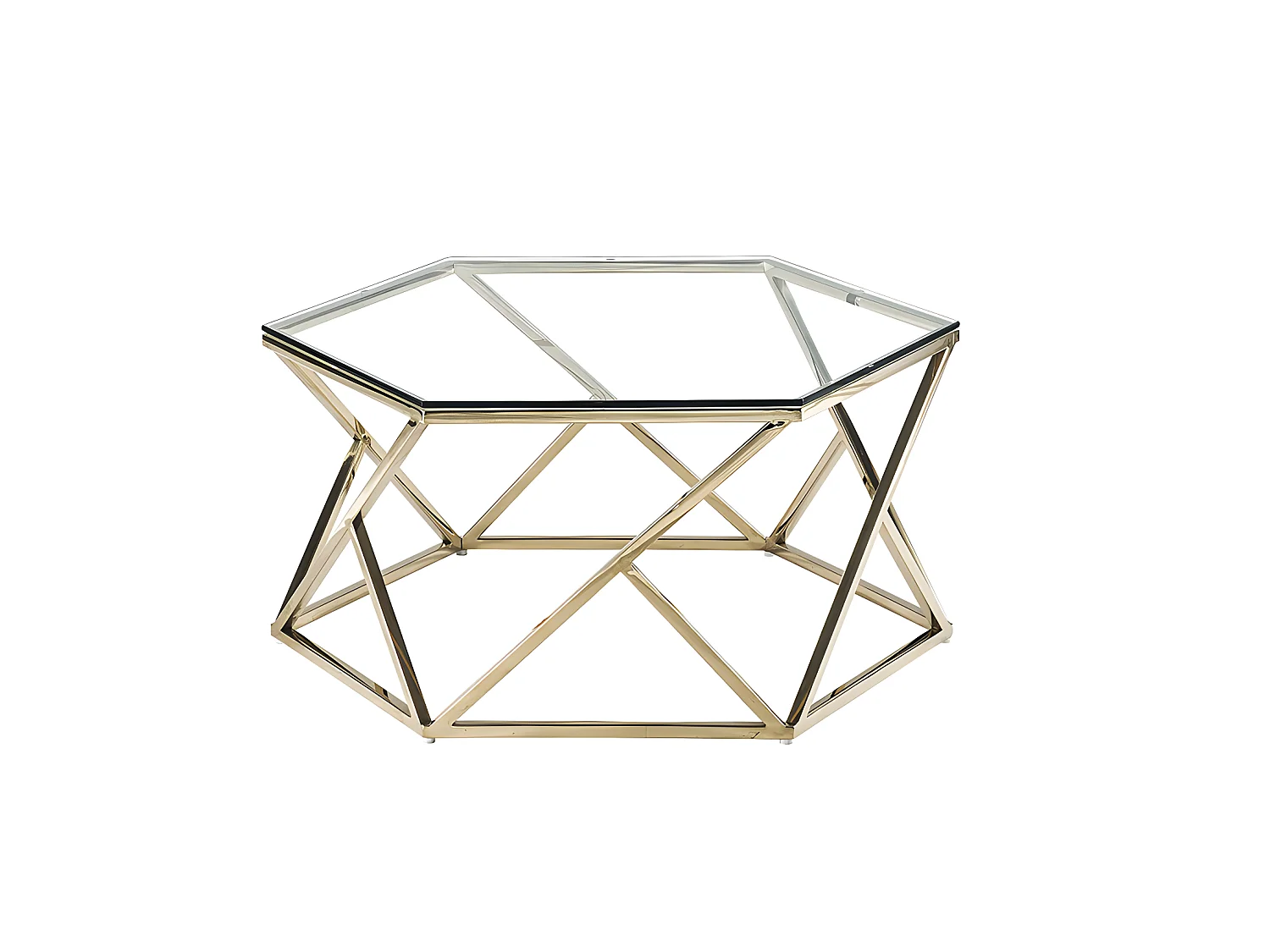 Table basse en verre trempé et acier inoxydable - Doré - KERIANE de Pascal MORABITO